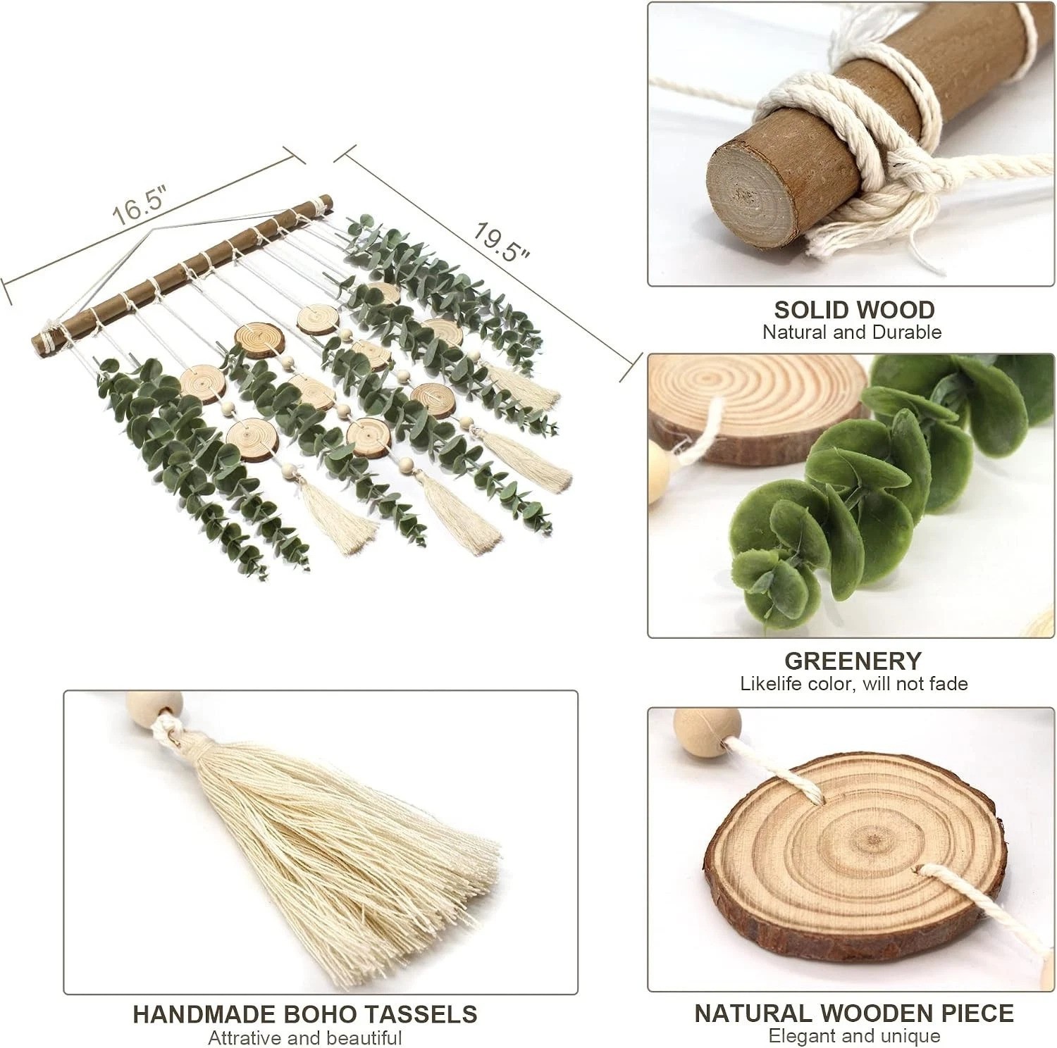 Sage Green Eucalyptus Wall Decor – Handcrafted Botanical Art on Wood Stick