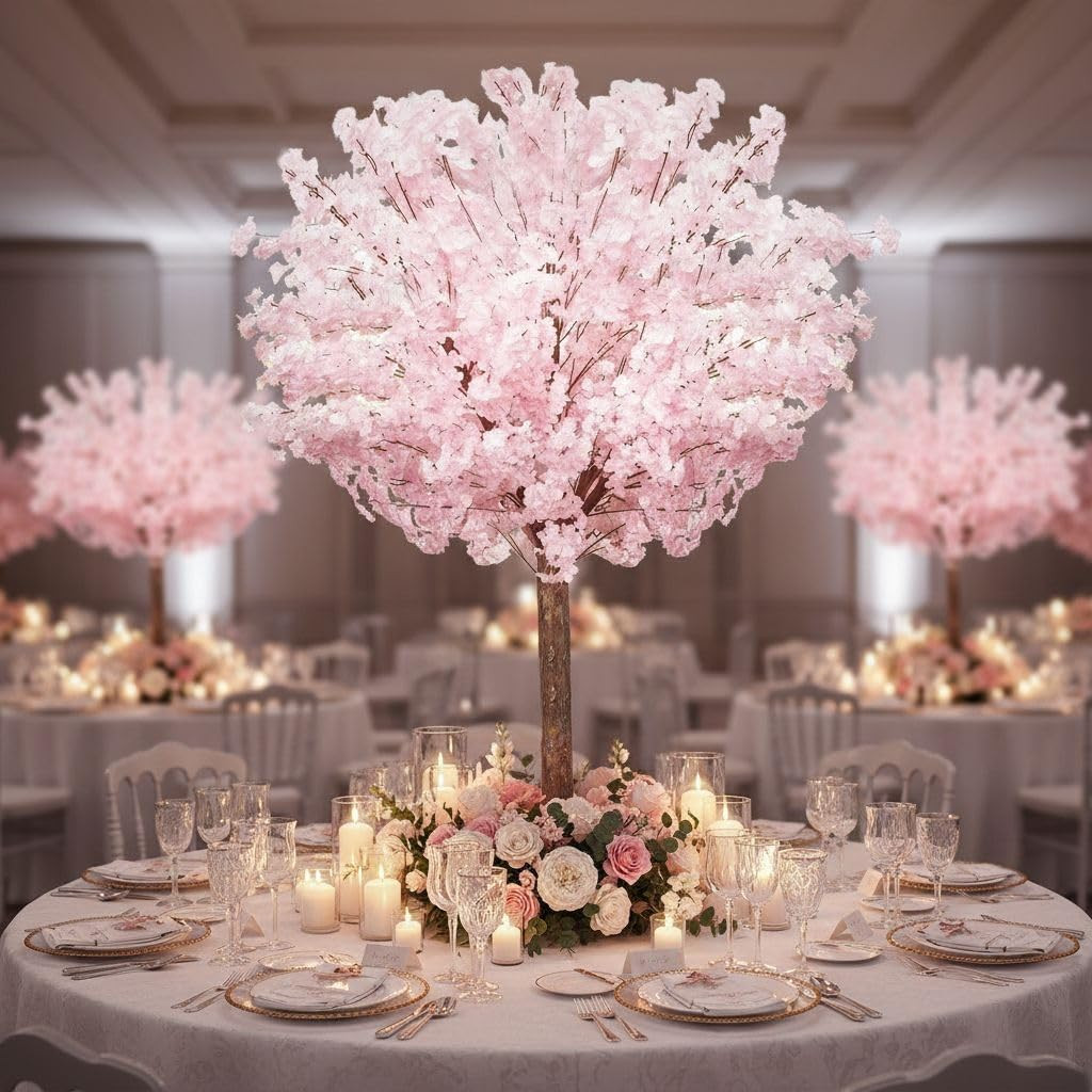 Handmade Pink Cherry Blossom Tree for Indoor Decor & Events
