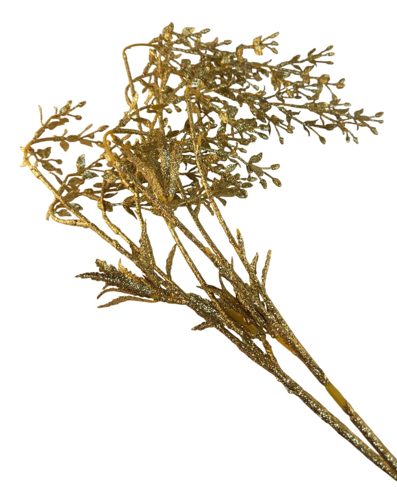 Glittery Gold Artificial Floral Branches For Holiday Decor Centerpiece Crafts