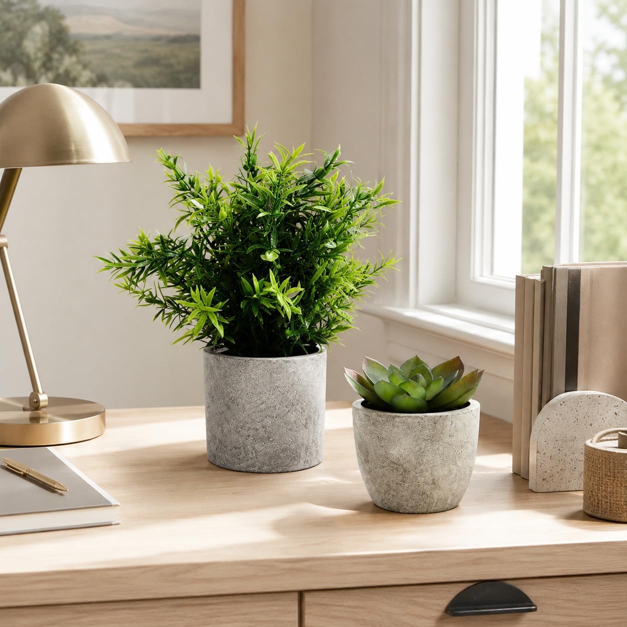 5 Pack Small Fake Plants for Home Decor, Artificial Plants Indoor Eucalyptus/…