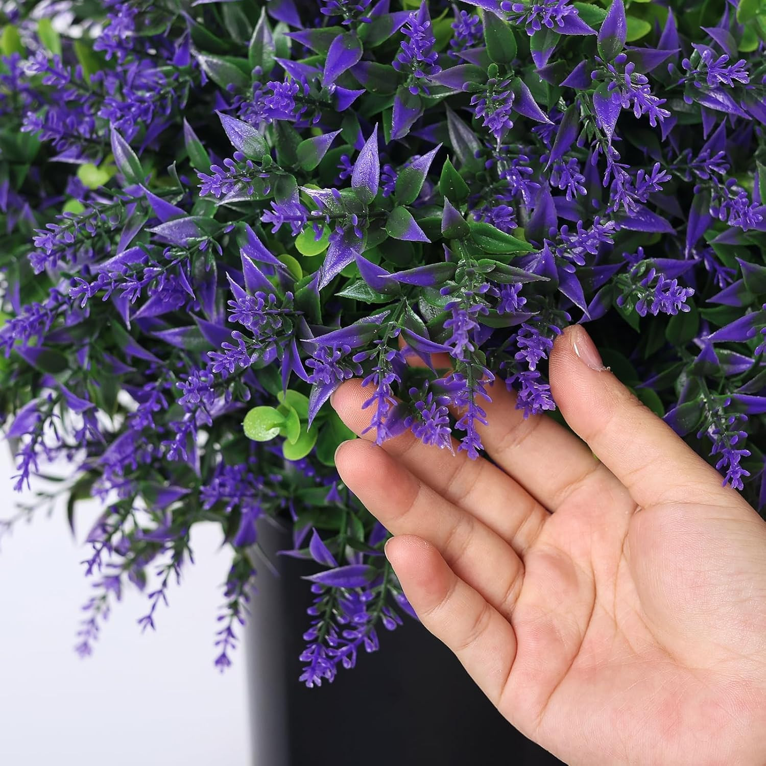 Set of 2 UV-Protected Eucalyptus & Lavender Topiary Trees for Home Decor