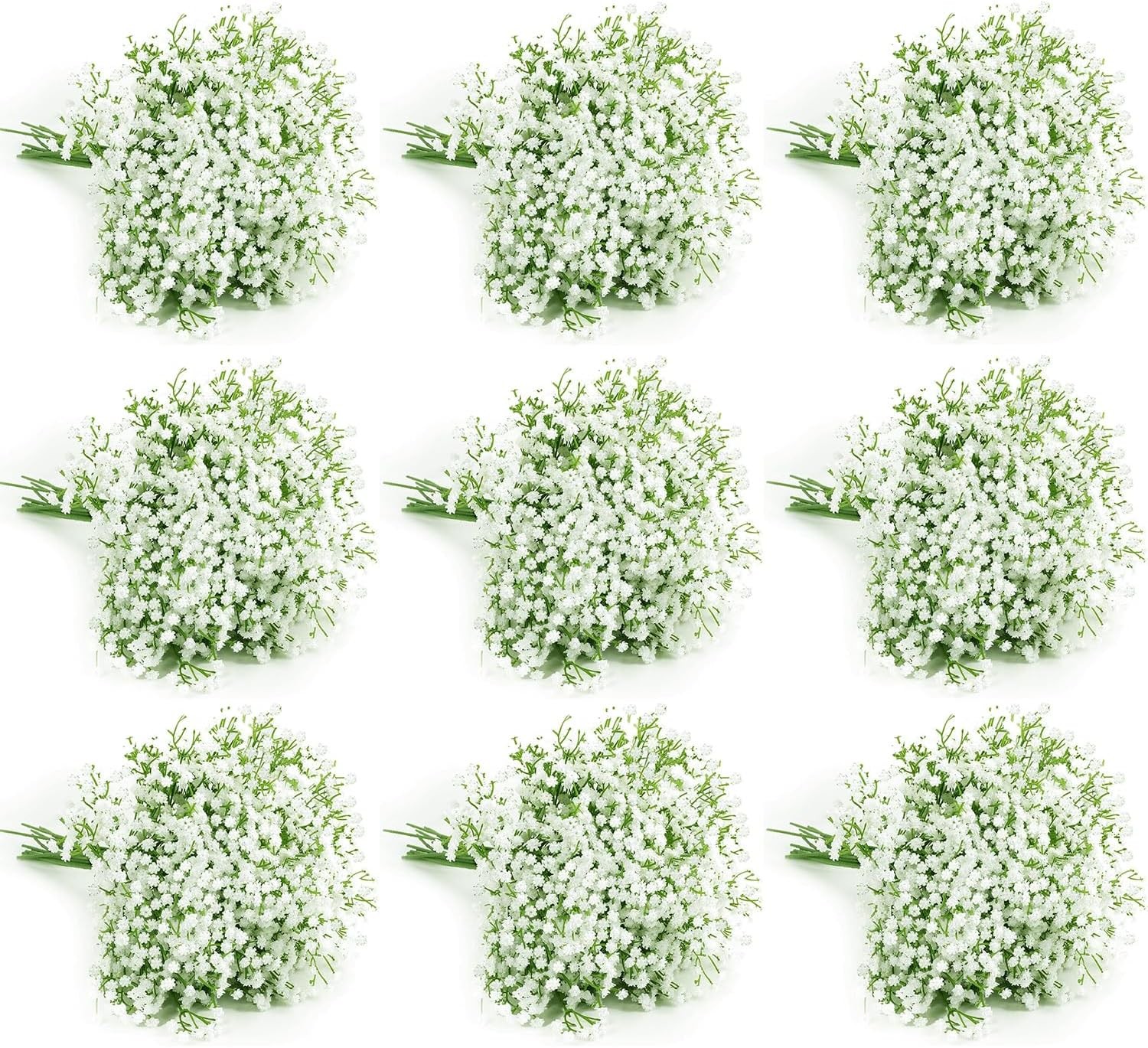 108Pcs White Baby Breath Artificial Flowers Real Touch for Wedding Home Decor