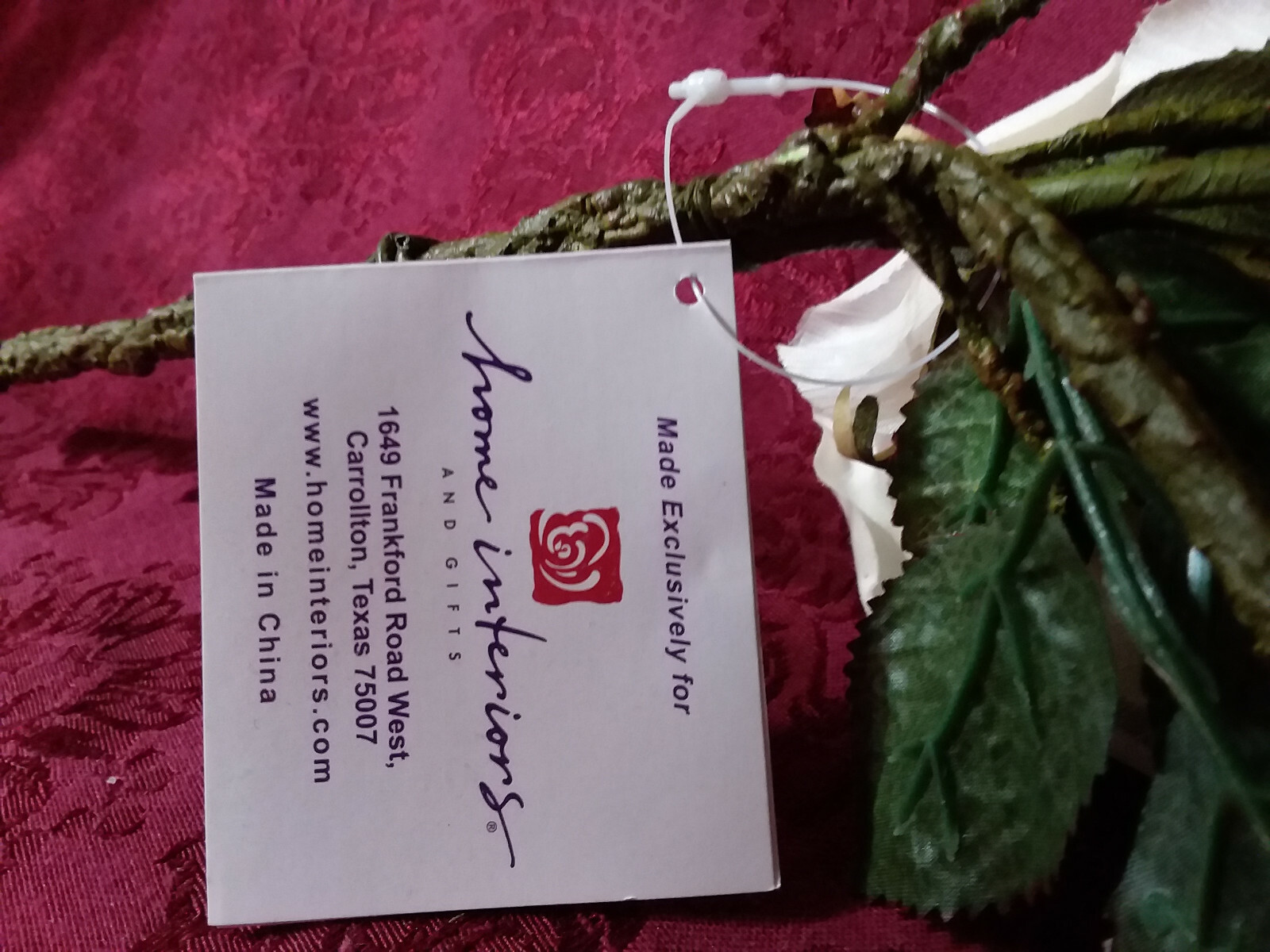 Home Interiors Silk White Rose Spray – NEW/FREE SHIPPING