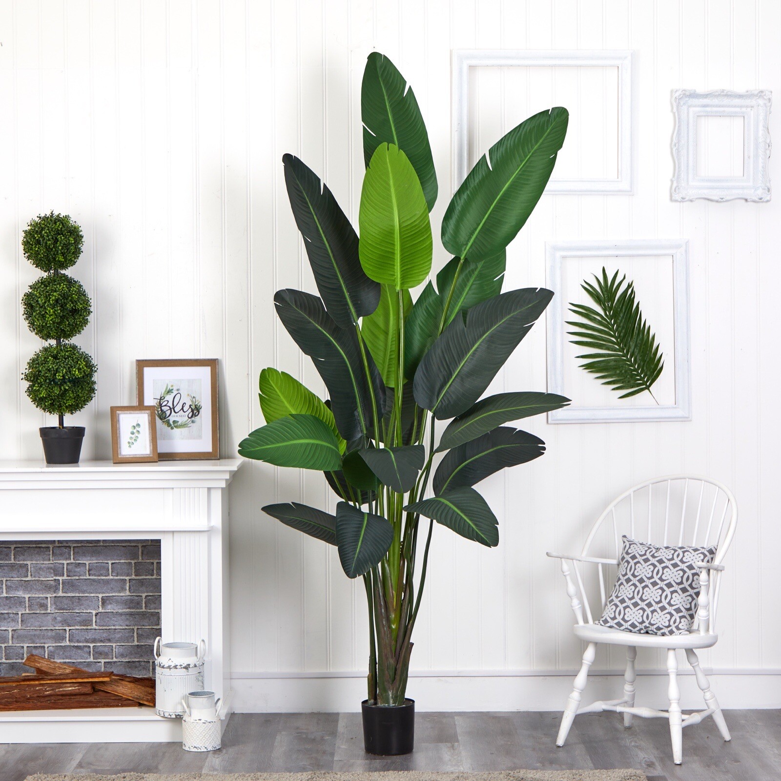 8’ Artificial Travelers Palm Tree Home Office Decor (Real Touch). Retail $459
