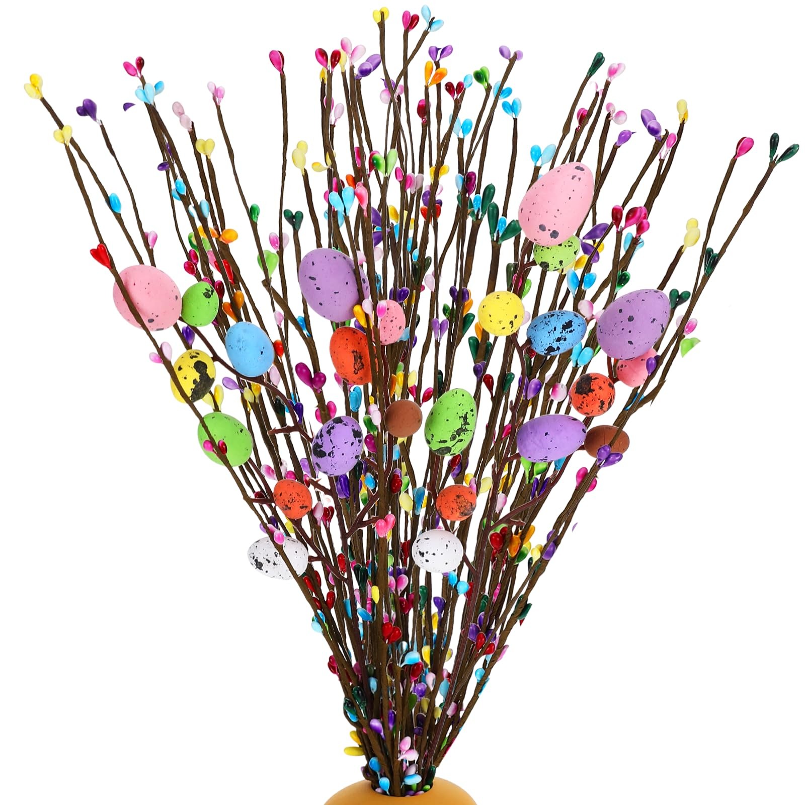 26 Pcs Easter Decorations Artificial Spray Vine with Pastel Easter Eggs and B…