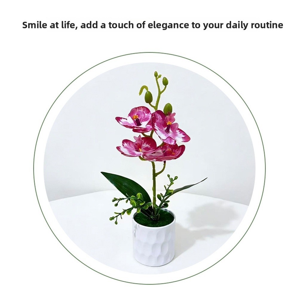 Plastic Phalaenopsis Orchid 3D Printed Potted Artificial Flower 28 x 15 cm
