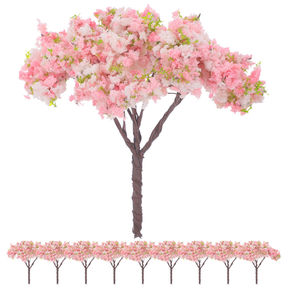 10PCS Artificial Cherry Blossom Trees Mini Lifelike Cherry Blossom Trees