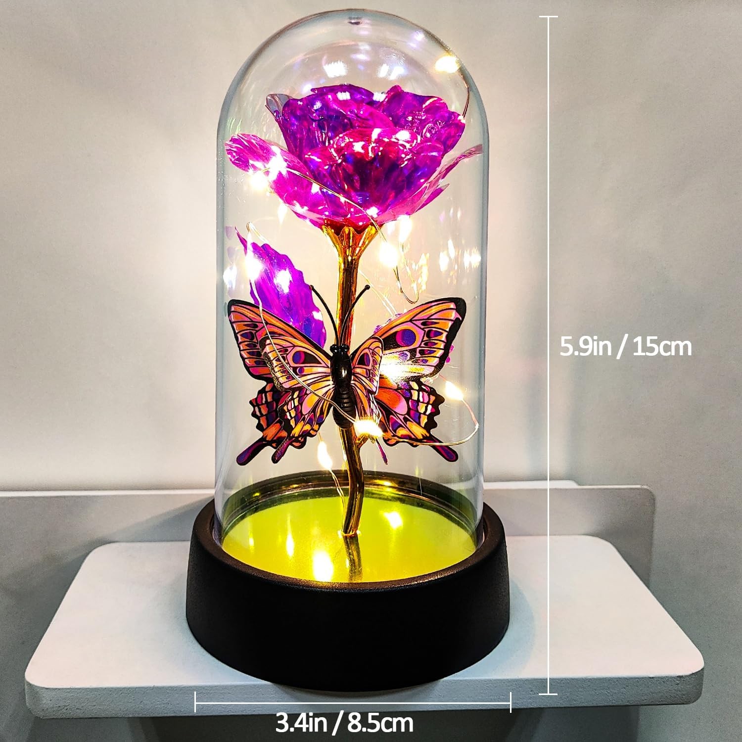 Eternal Glass Rose in Dome – Romantic Gift for Her, Mom, Birthday & More