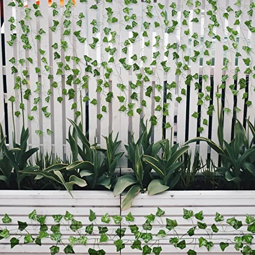 Fake Vines 84 Feet 12 Pack Artificial Ivy Leaves Hanging Greenery Silk Plastic
