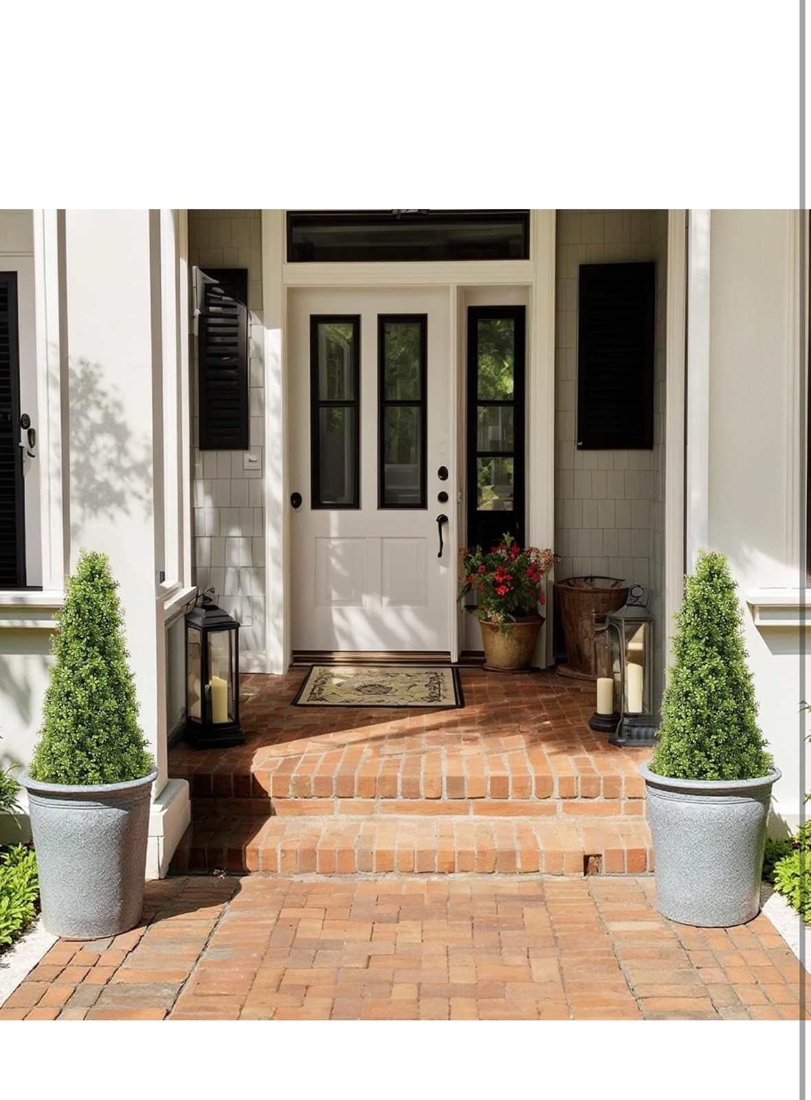 2.5 Ft Topiary Trees Artificial Outdoor Plants Decor, Set of 2