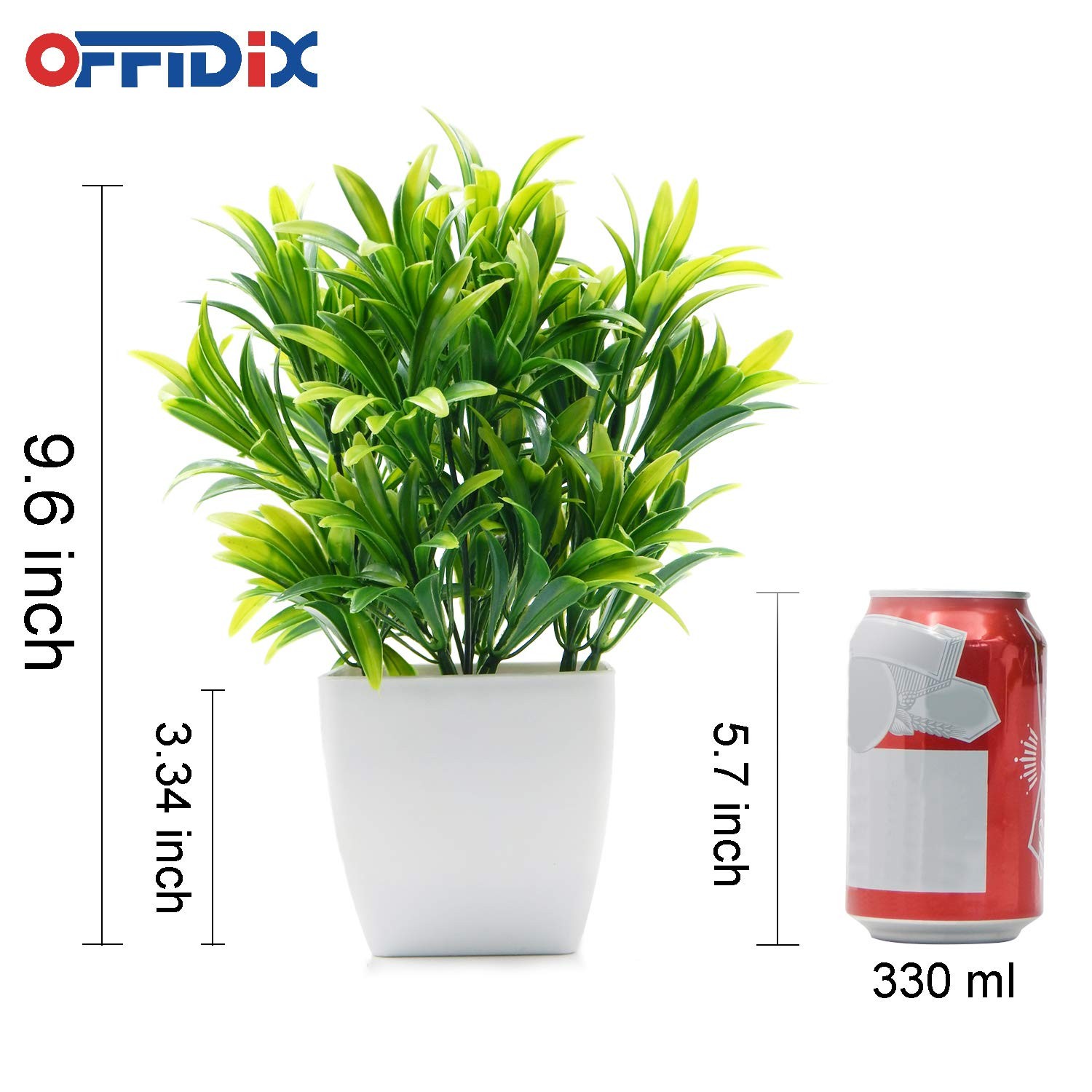Mini Fake Artificial Aloe Greenery Plant White Square Plastic Pot 1 PCS