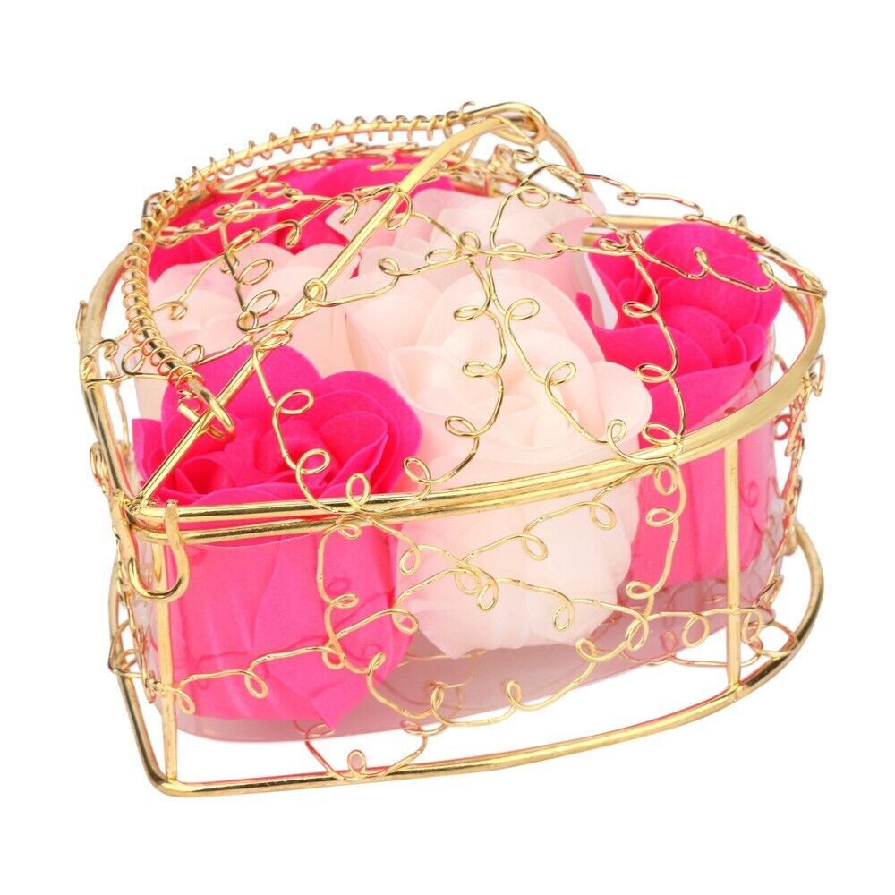Heart Scented Petal Rose Soap Flower Wedding Valentines Day Gift Box 2 Packs