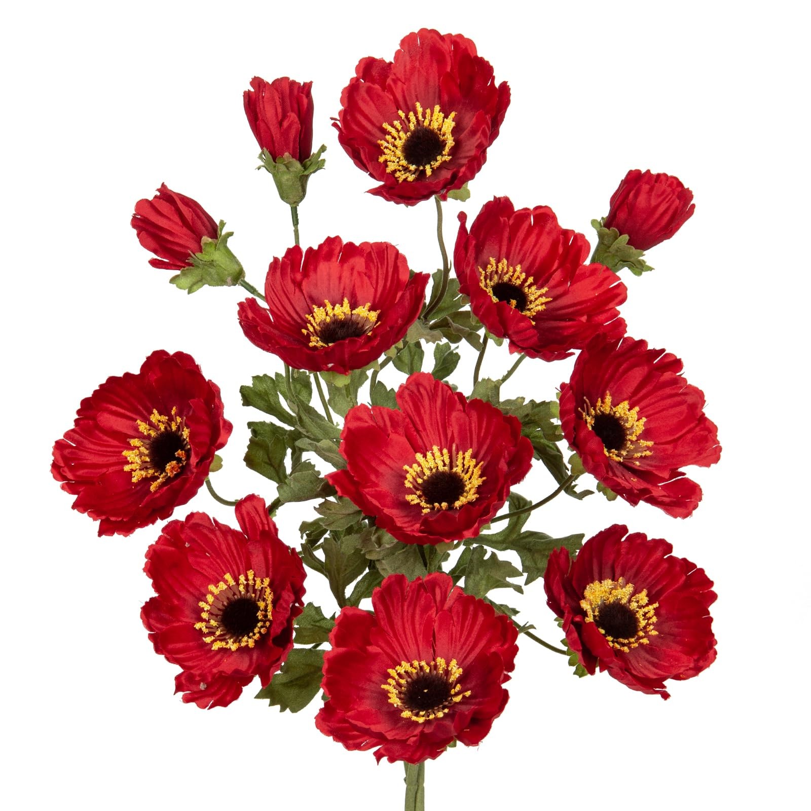 28.3″ Red Artificial Flowers Poppy Flowers 3Pcs Silk Fake Poppy Flowers Real …