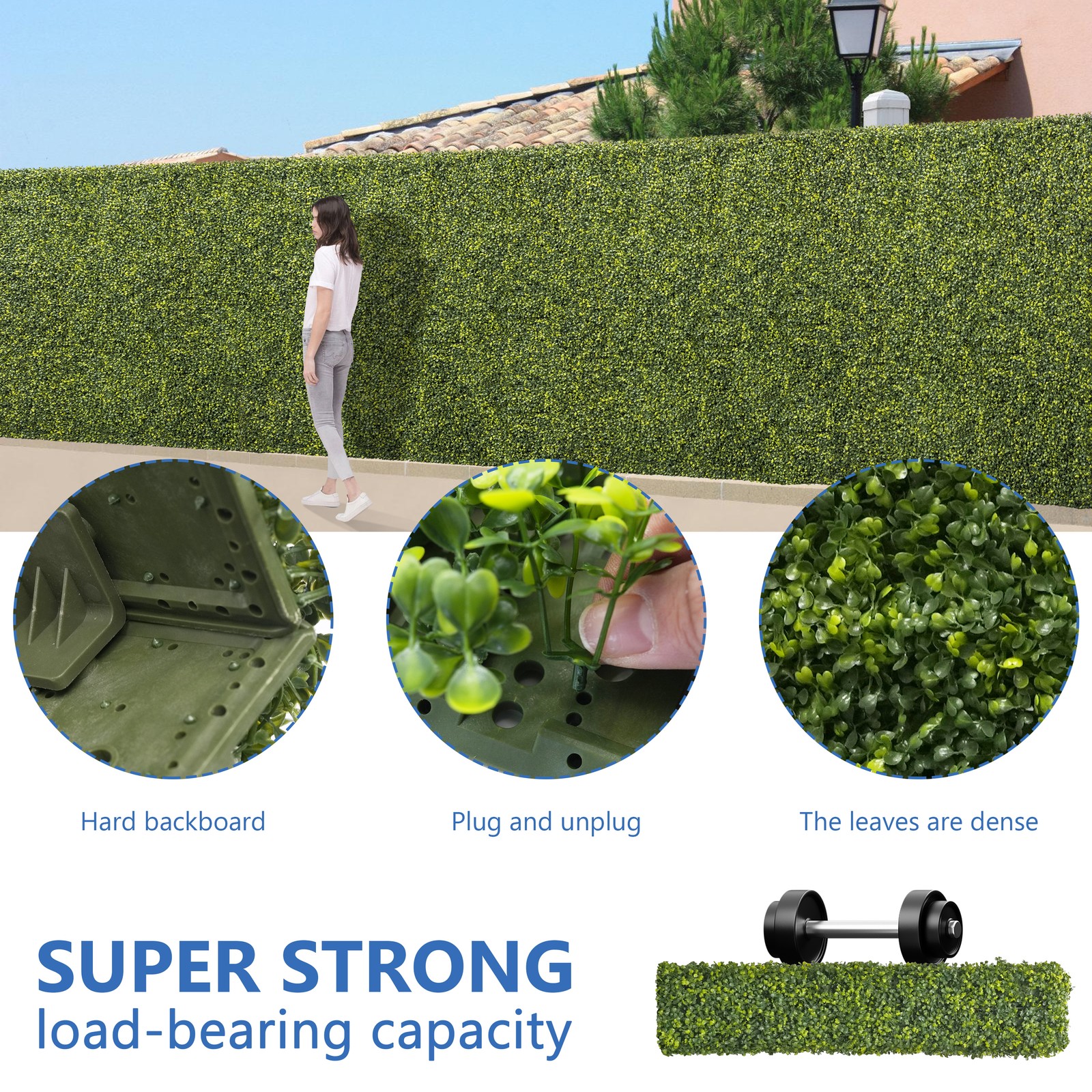 Artificial Boxwood Hedge Divider Wall with Faux Leaves for Party Wedding Home
