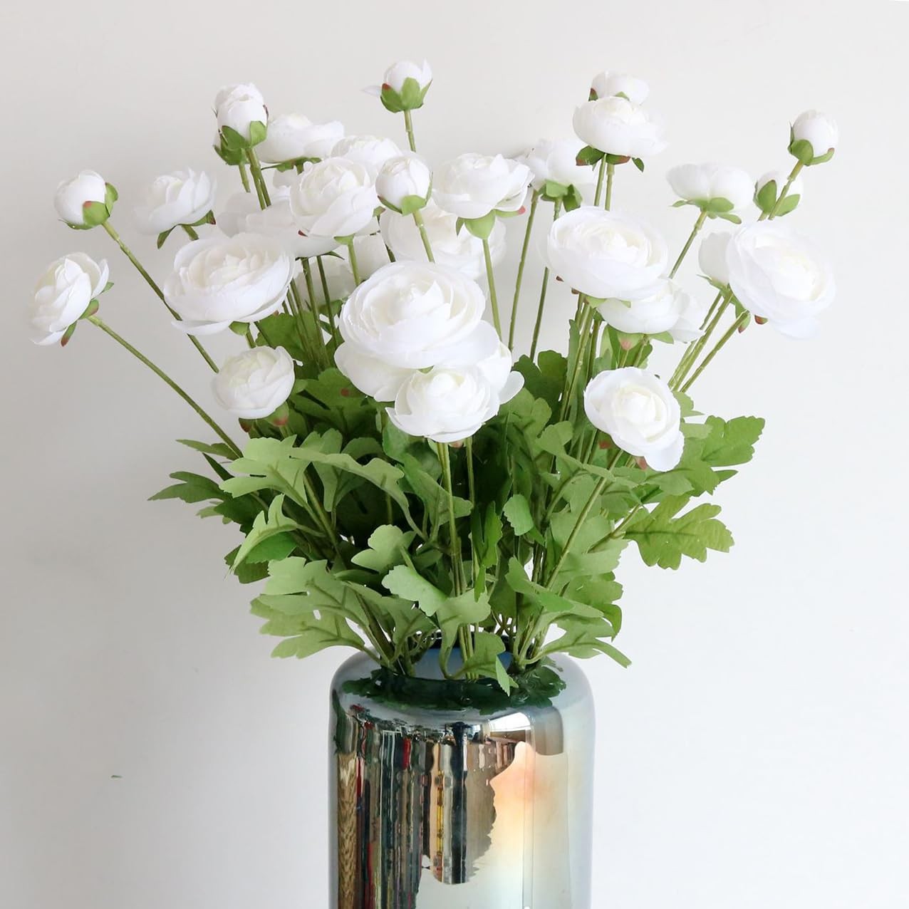5 PCS Artificial Ranunculus Silk Persian Buttercup Flowers Wedding Home Decor