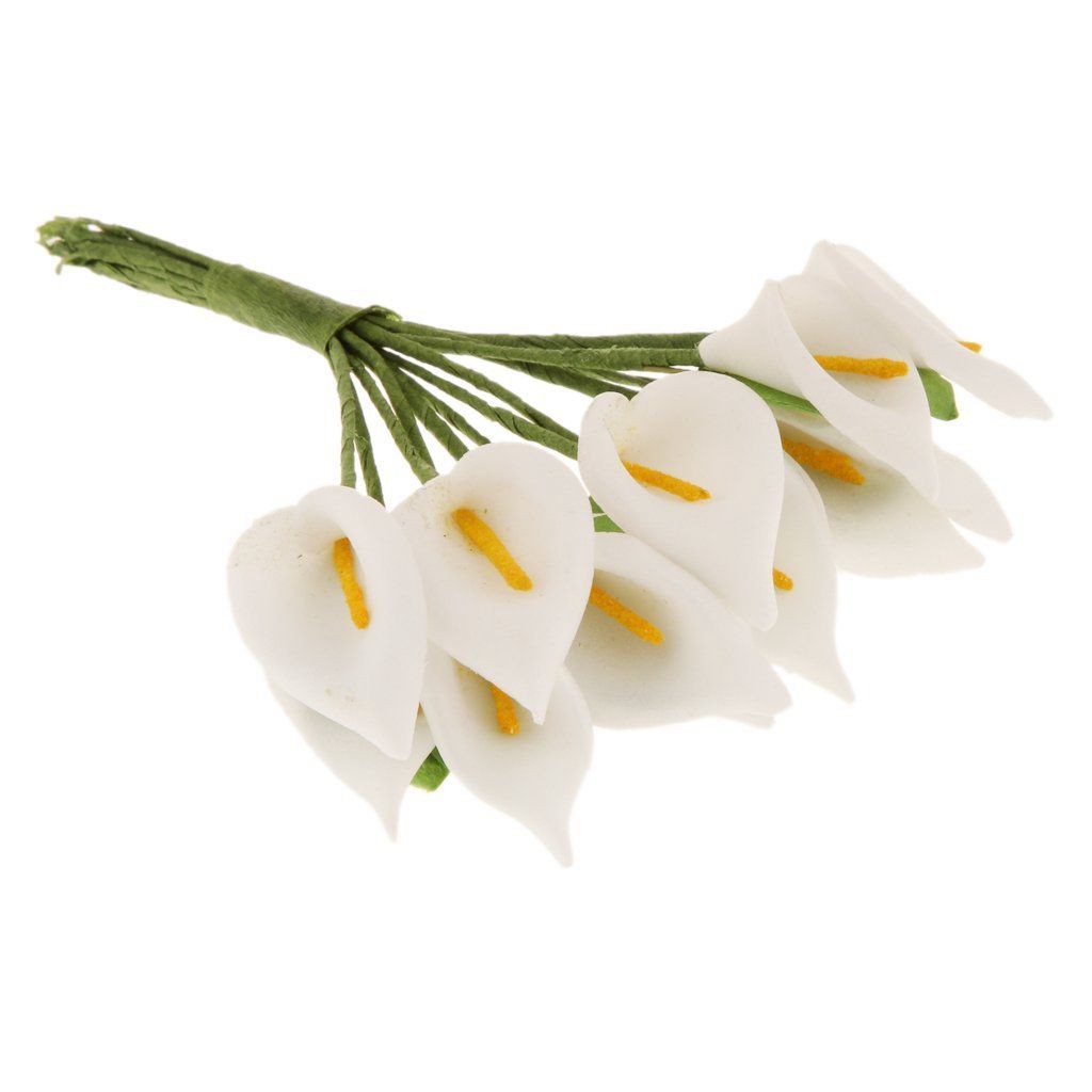 12Pcs Calla Artificial Flower Bouquet Wedding Decoration DIY Wreath Gift8031