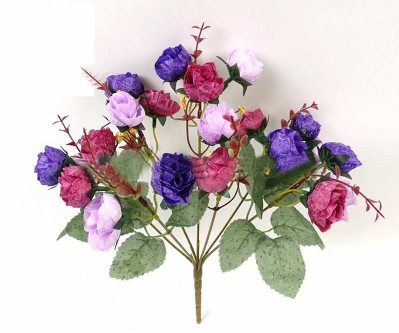 21pc/Bunch Artificial Rose Flowers Bouquet Wedding Party Home Decor Little Rose