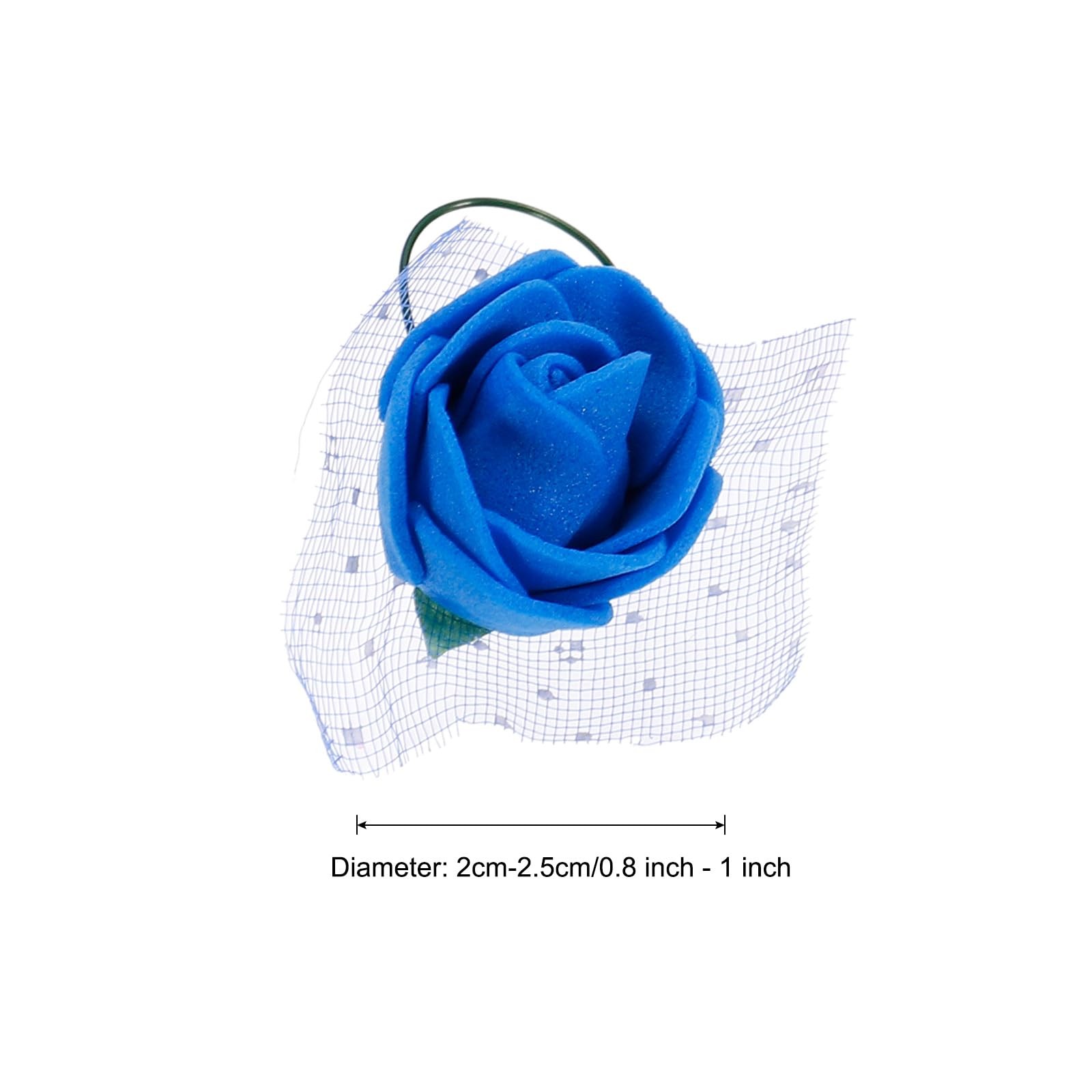 144 PCS 1 Inch Bright Blue Mini Artificial Rose Flower Heads for DIY Crafts