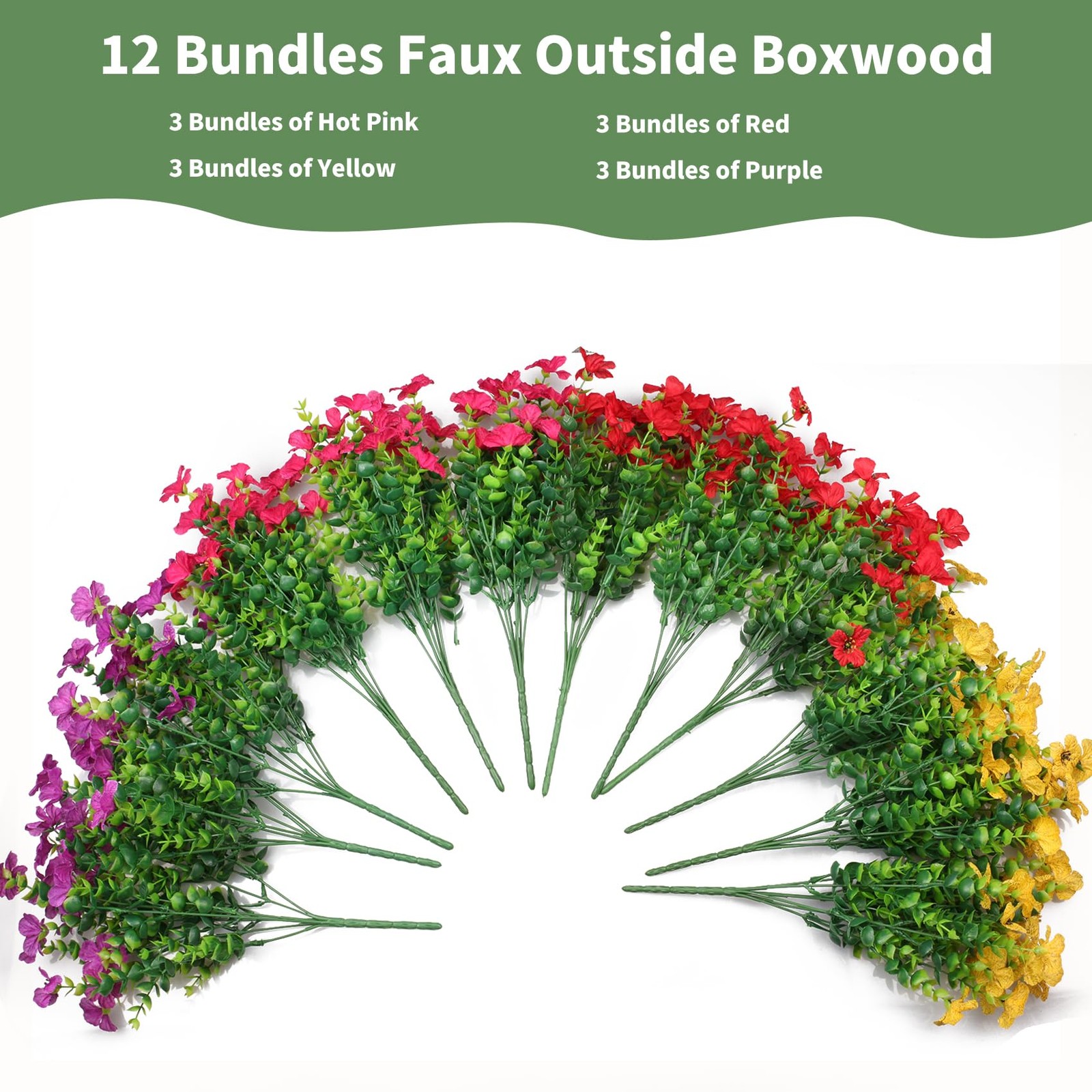 Artificial Flowers for Indoor & Outdoor Decoration – 12 Bundles Faux Daisies …