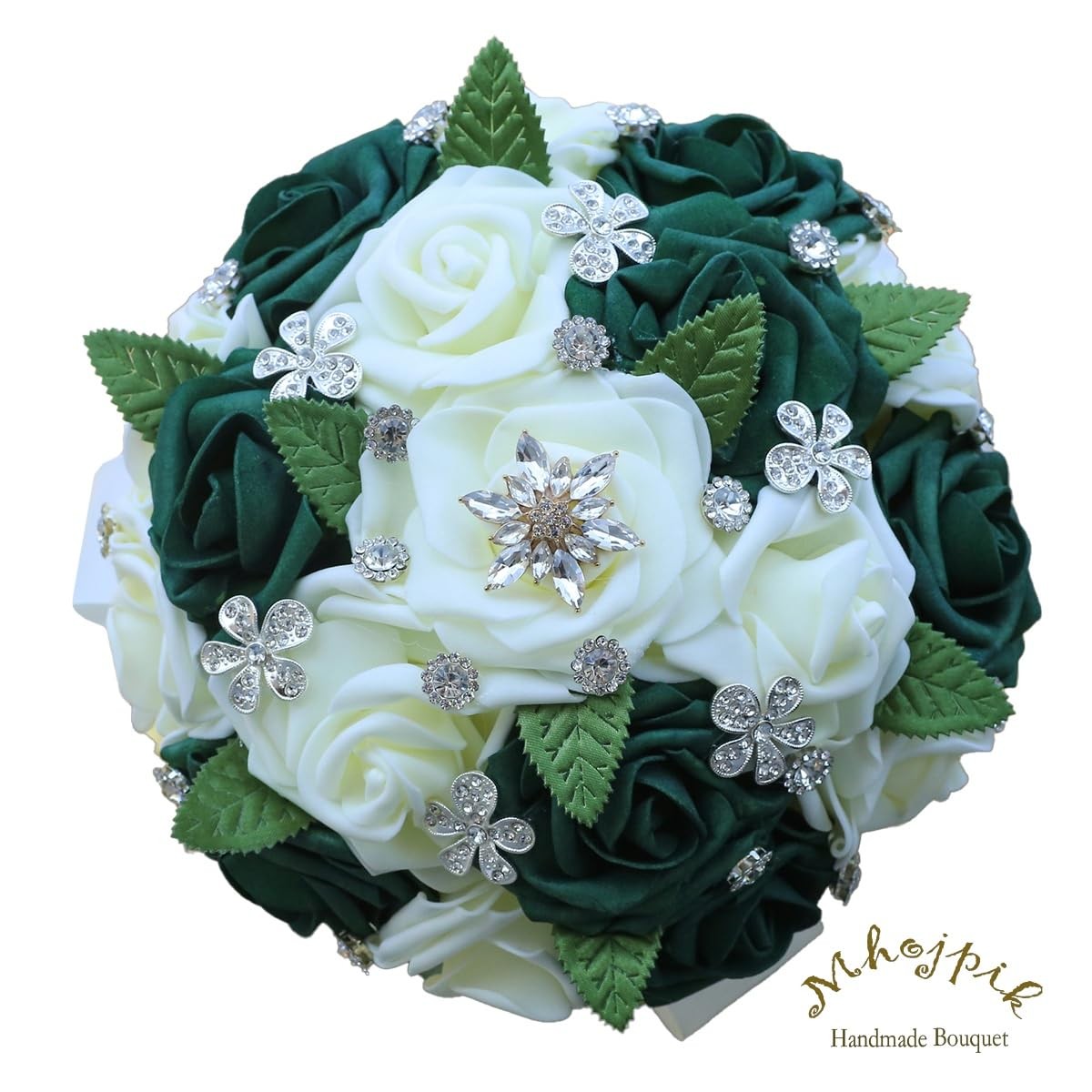 Mhojpik Lightweight Bridal Wedding Bouquet Round Holding Bouquet Throw Toss A…