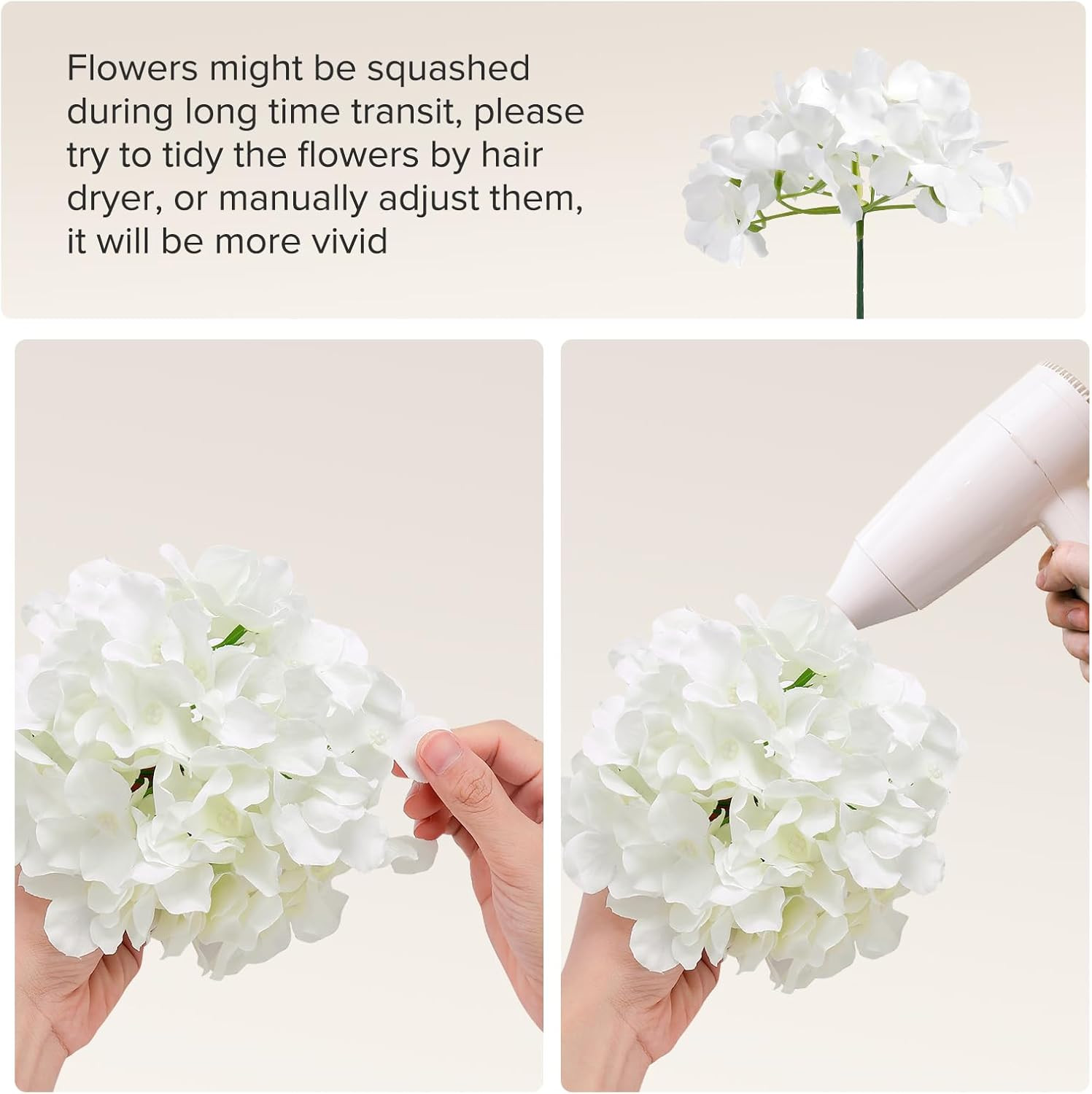 404PCS Ivory Hydrangea Silk Flowers for Wedding, Home, Party Decor
