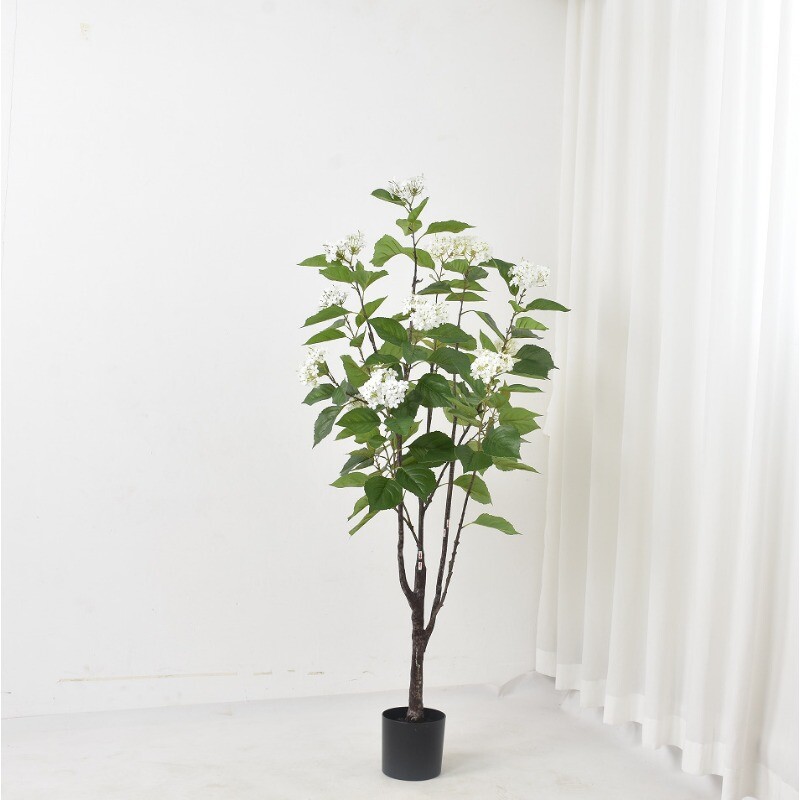 Hot selling imitation hydrangea tree potted living room mall hotel decoration