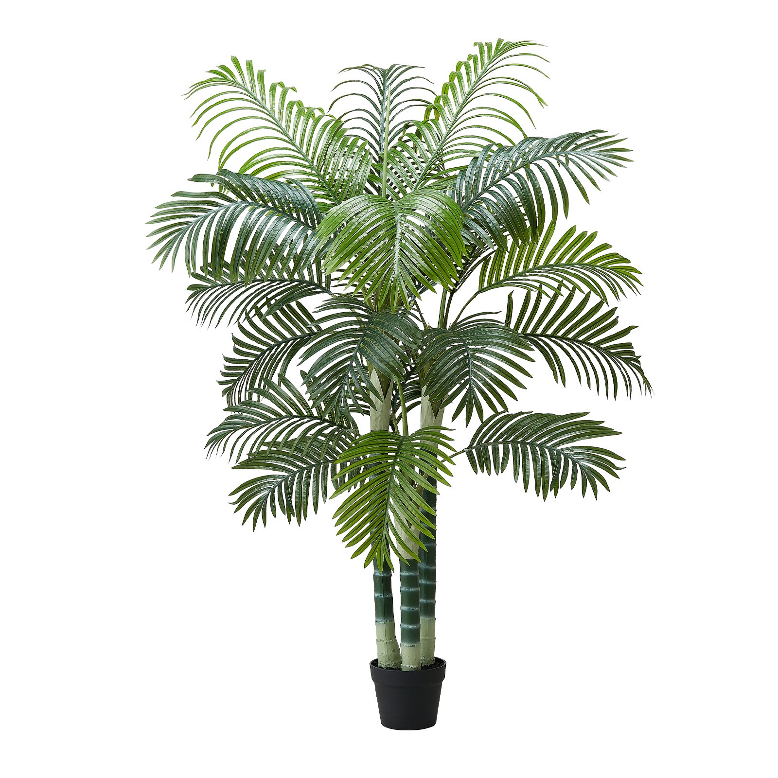 VEVOR 6ft Artificial Areca Palm Tree Fake Plant with White Planter Indoor