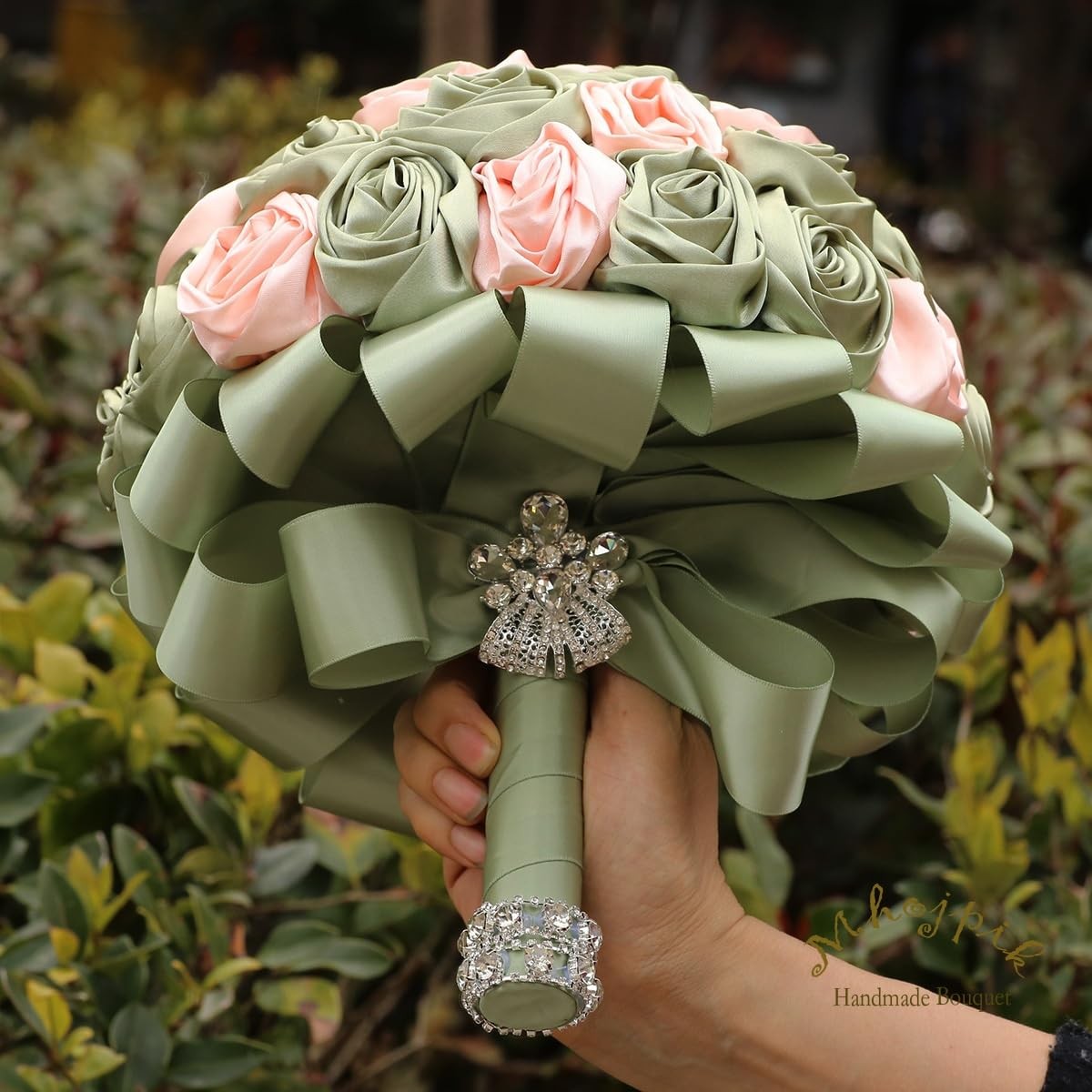 Mhojpik Handmade Wedding Flowers Bouquet Round Holding Bridal Bouquet Toss Ar…