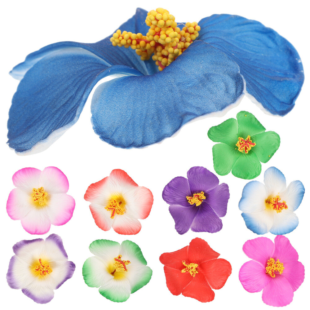 10Pcs Simulated Hibiscus Flower Eva Banquet Tropical Faux Hawaii Hibiscus Flower