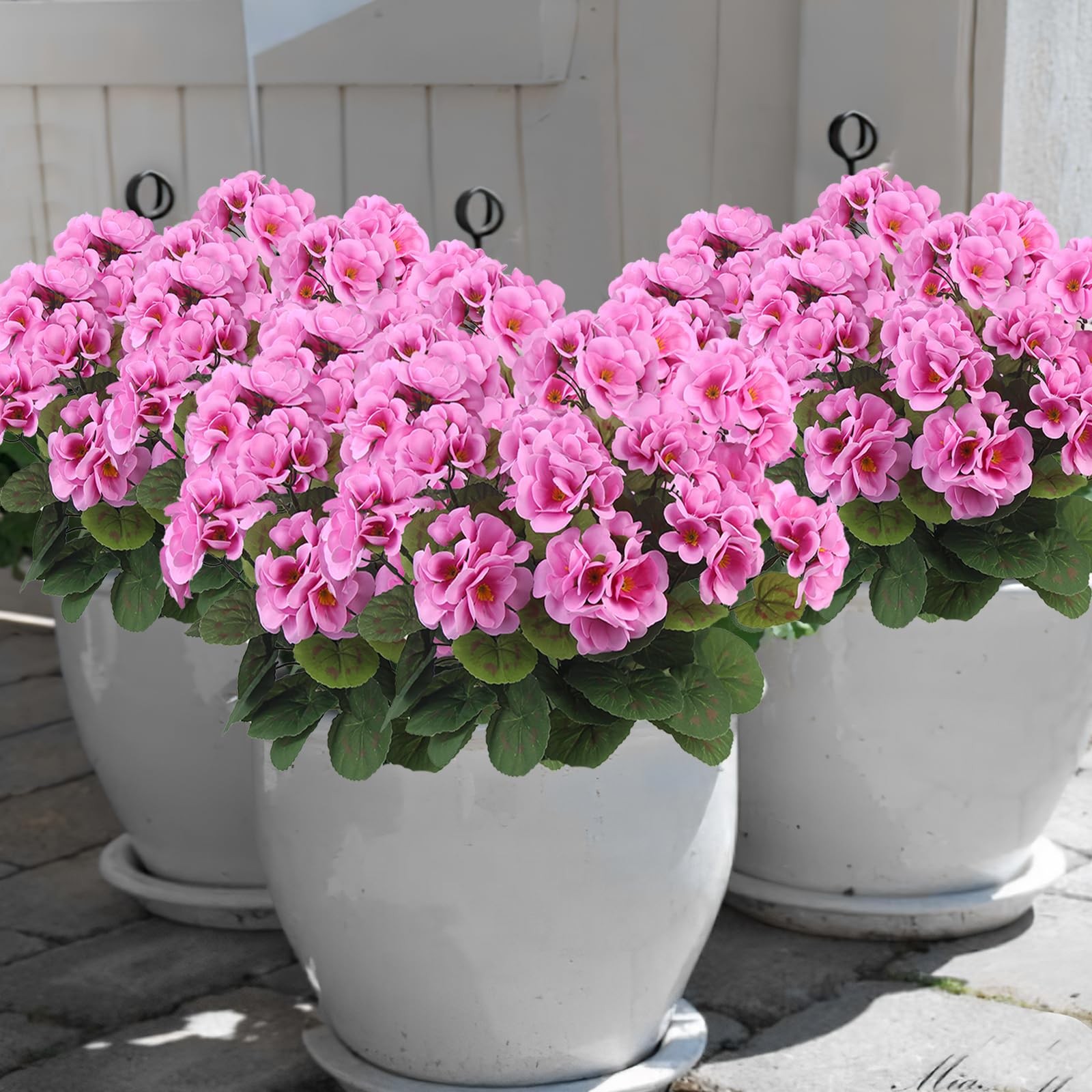 CITYES 3 Pcs Artificial Geraniums Flowers Silk Geraniums for Outdoors UV Resi…