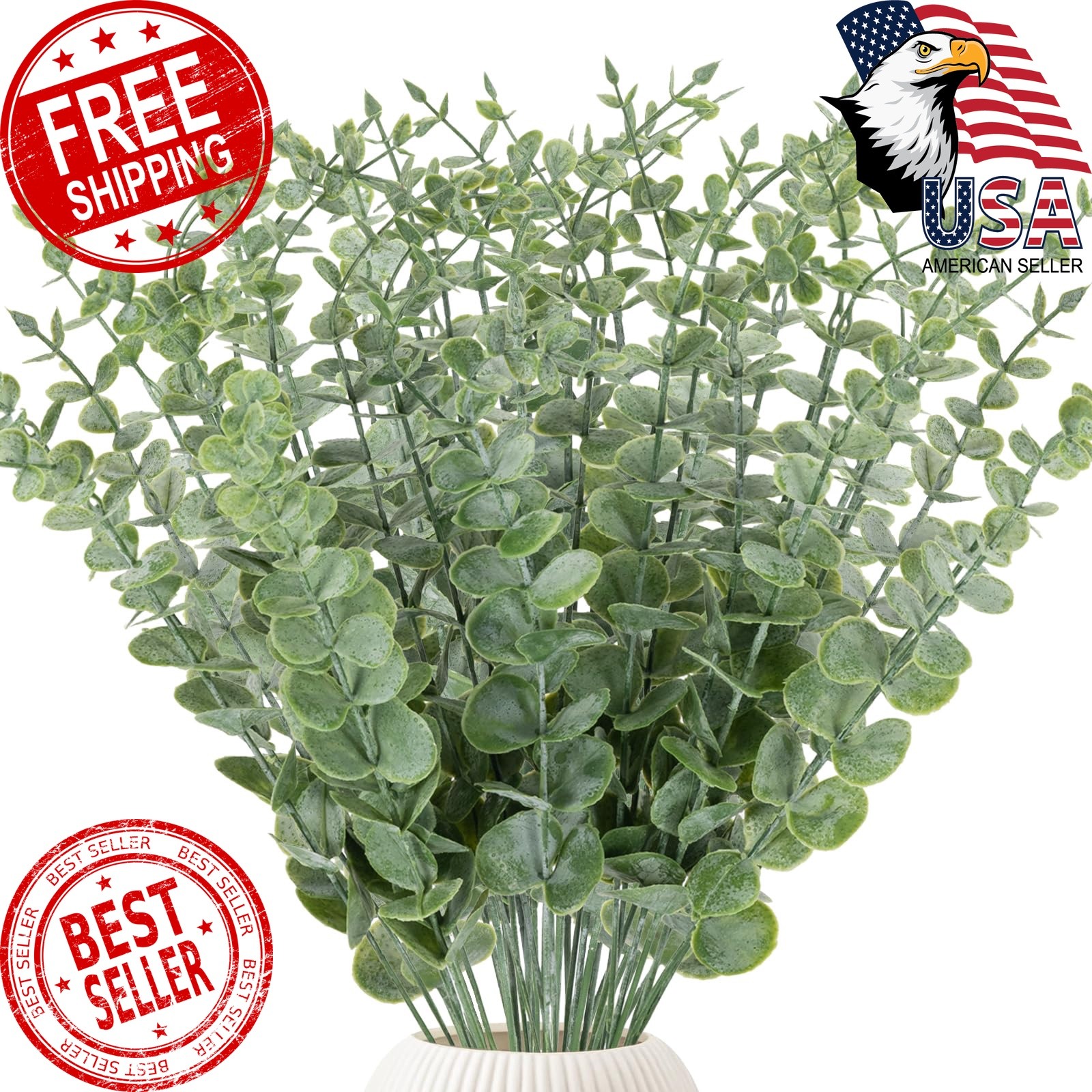 LYRWI 38pcs Artificial Eucalyptus Stems Greenery Branches