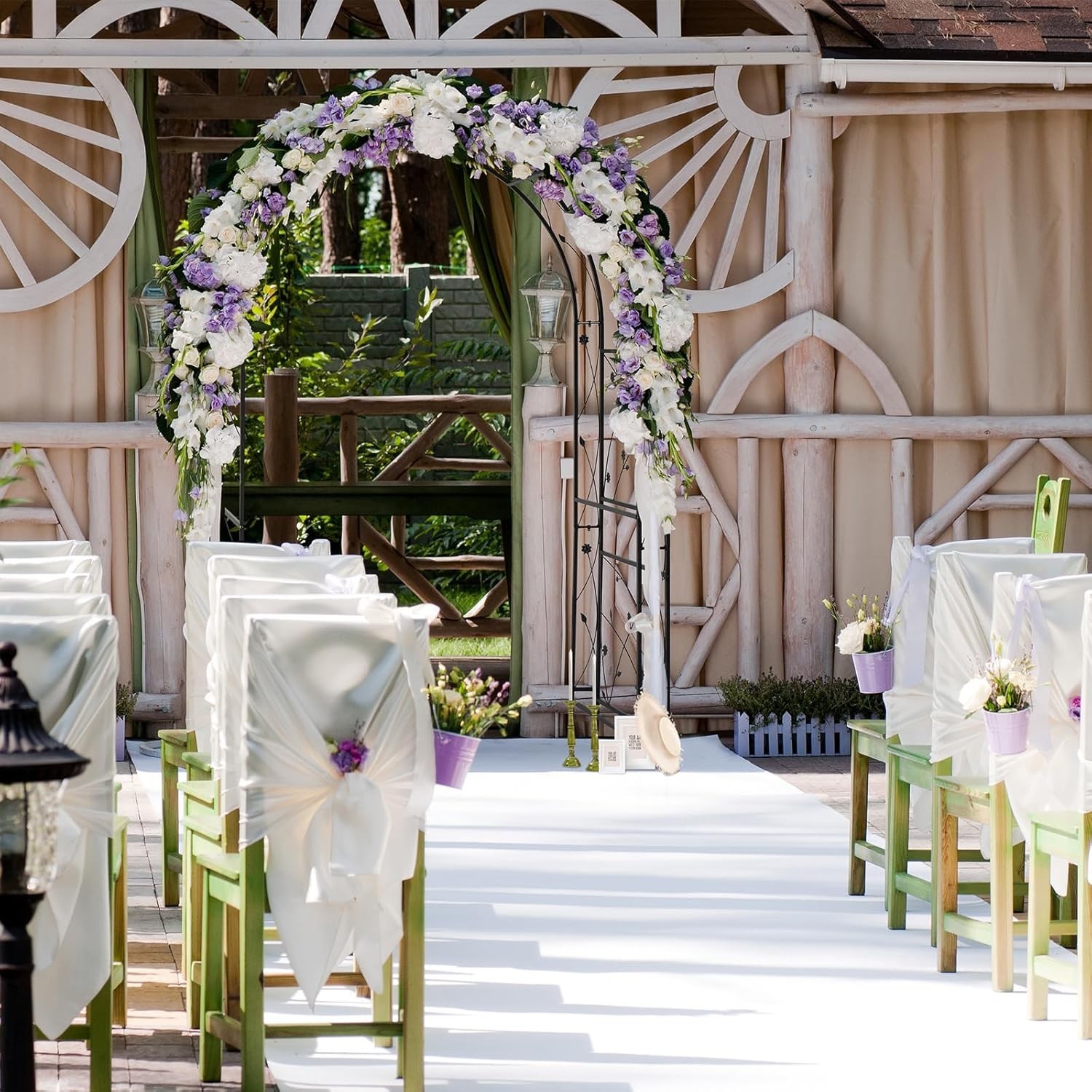 Garden Arbor, Arch for Wedding Ceremony Party, Christmas Garden Decor Steel G…