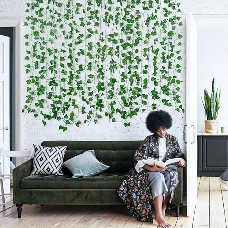 Fake Vines for Room Decor(12 Pack 84 Feet) Aesthetic Artificial Plant Ivy Leaves