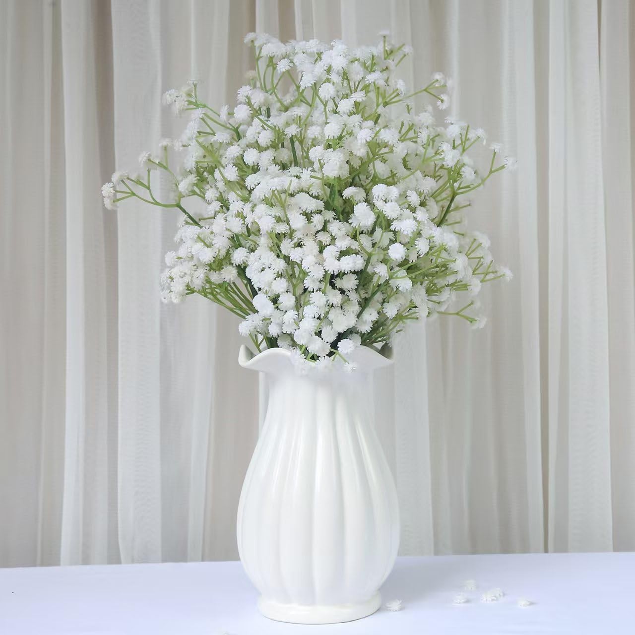 White Baby Breath Artificial Flowers Bulk Gypsophila Wedding Decor 100 PCS