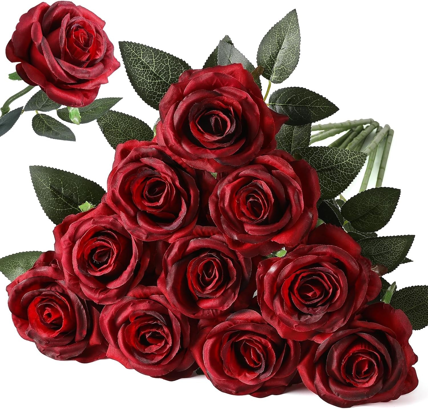 Eco-Friendly 10 Pack of Lifelike Silk Roses – Perfect for Mother’s Day Gifts