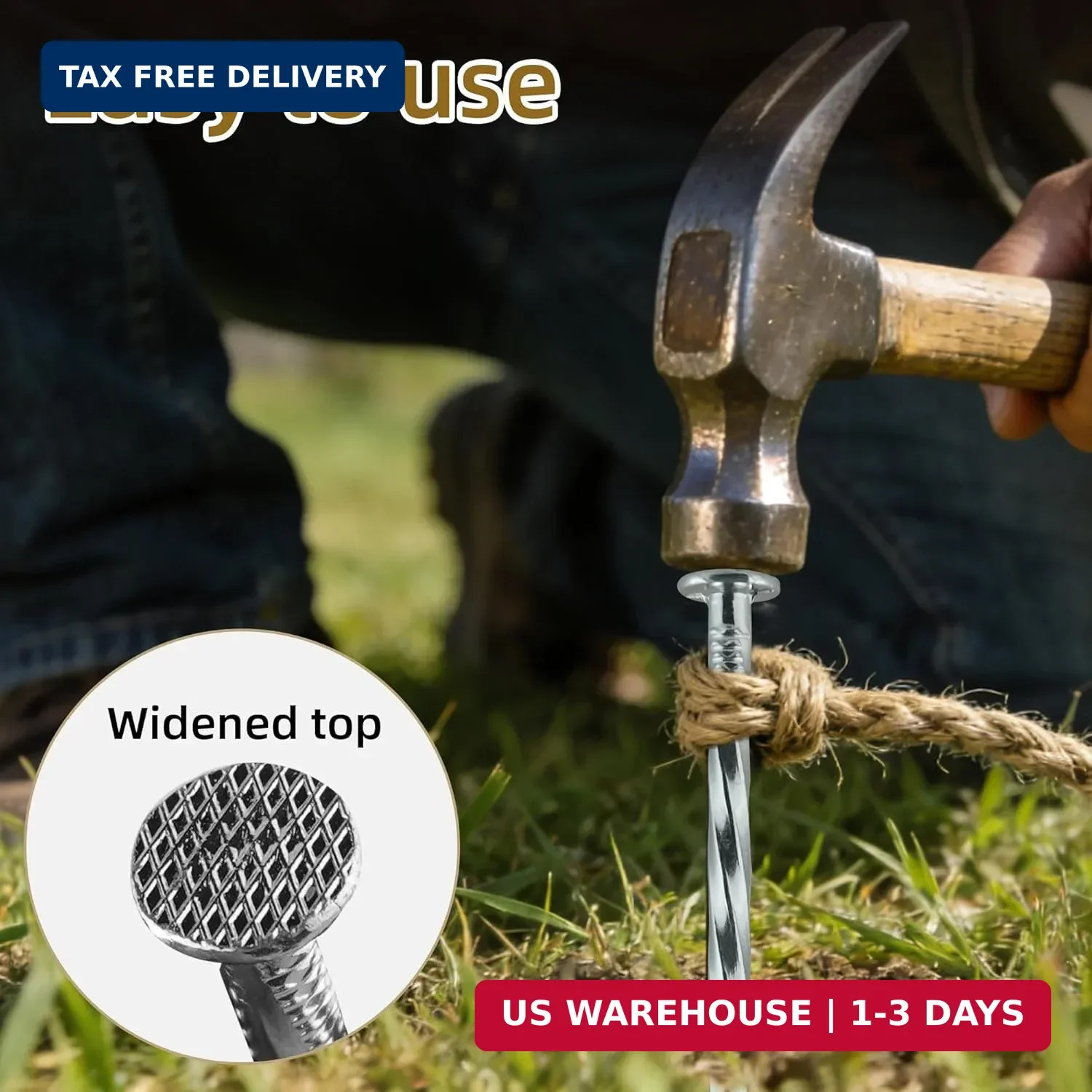 10 Inch Heavy Duty Landscape Stakes, 10 Pack Galvanized Spiral Artificial Turf N