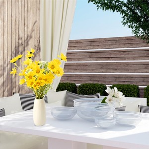 Artificial Daisy Flowers 6 Bundles 21” Faux Silk Daisy Flowers with Stems for