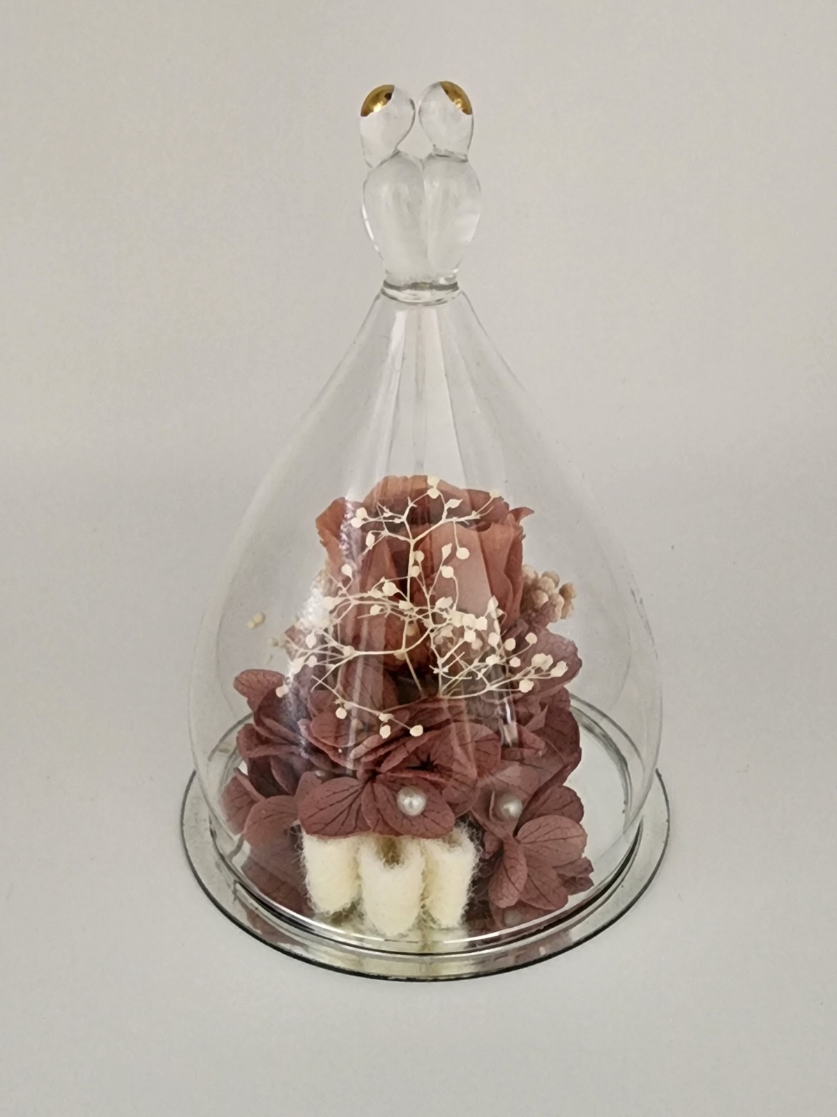Hoomna Gemini Girl Eternal Rose in Glass Dome *GREAT GIFT*