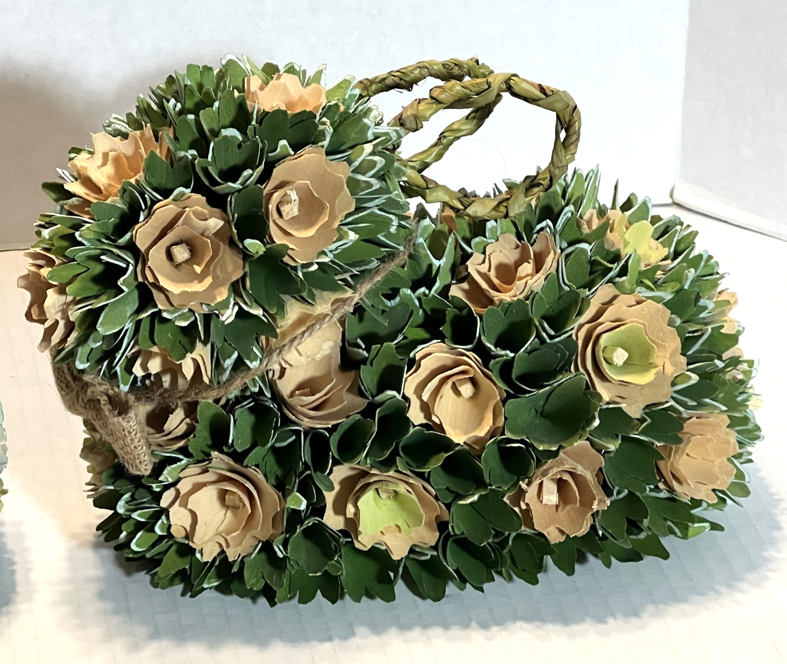Curled Wood Cut Flowers Rabbit Table Center Piece, Lot of 2, 10″ Long x 8″ Tall