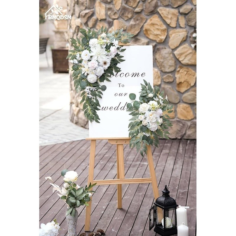 Artificial Wedding Arch Flowers Kit Lifelike Silk Foam Decoration Easy Use