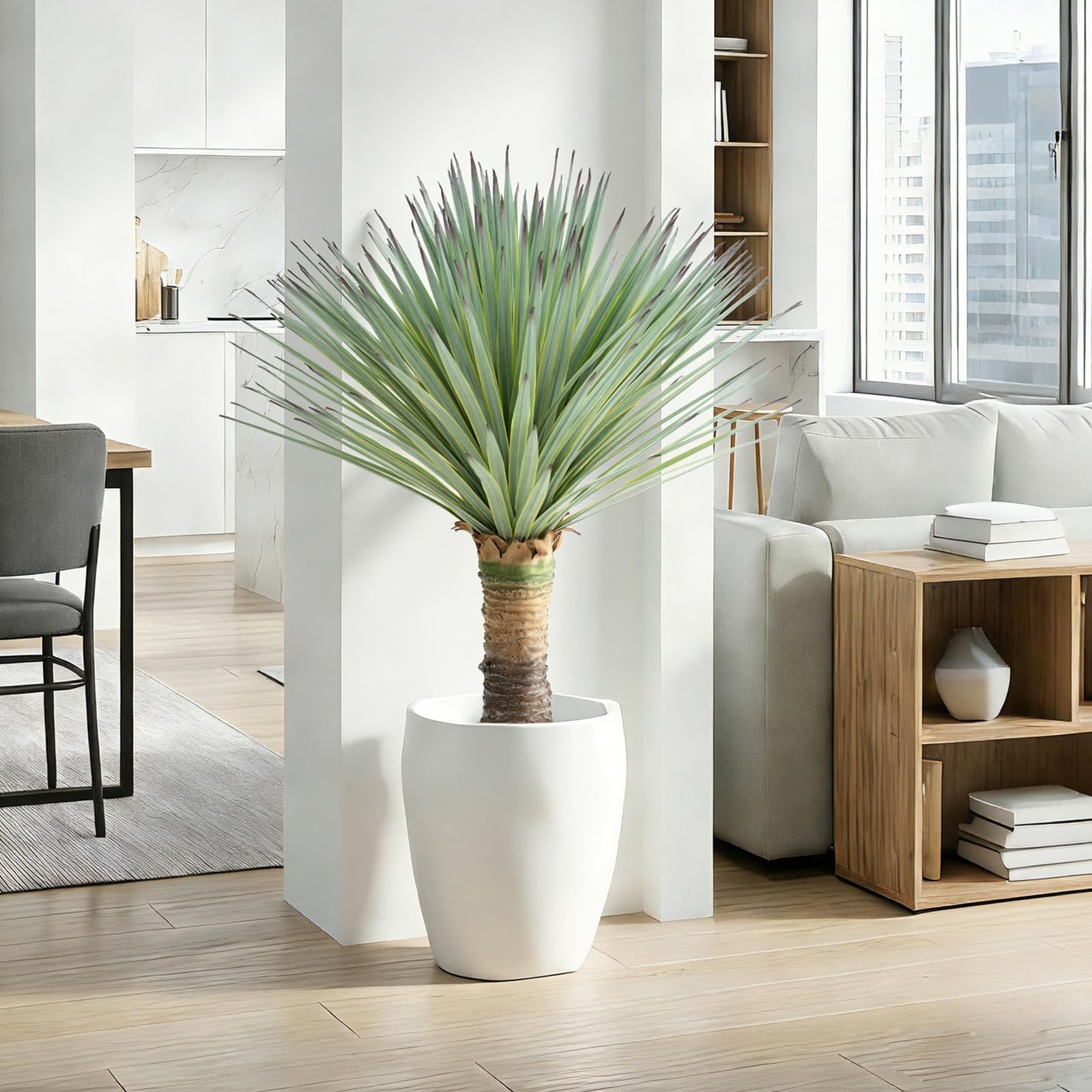 2.5ft Artificial Agave Plant with 200 Leaves,30inch Faux Floor Plant Large Fa…