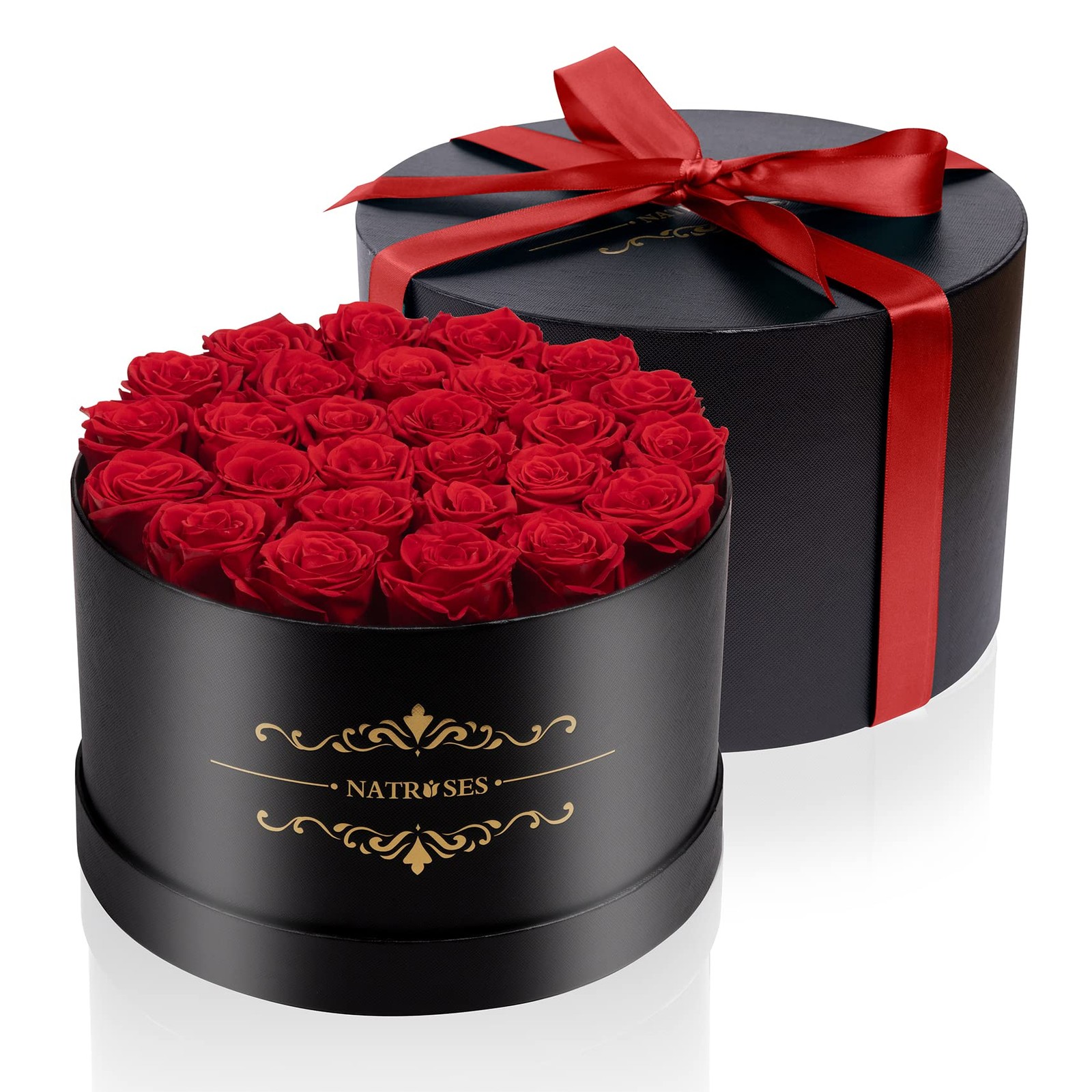 NATROSES Gifts for Her 27 Piece Forever Preserved Roses in a Box, Preserved F…