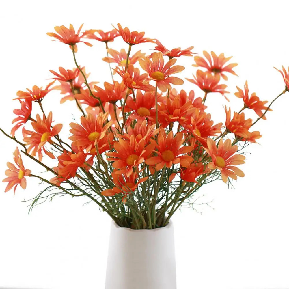 5 Heads Artificial Flower Fake Flower Decor UV Resistant Silk Colorful Handcraft