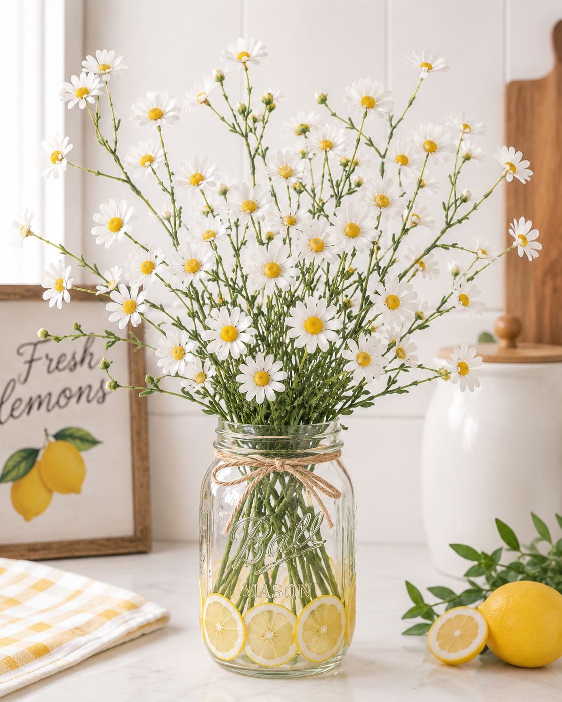 10 Artificial Daisy Stems White Daisy Spray Faux Wildflowers Small Daisy Flowers