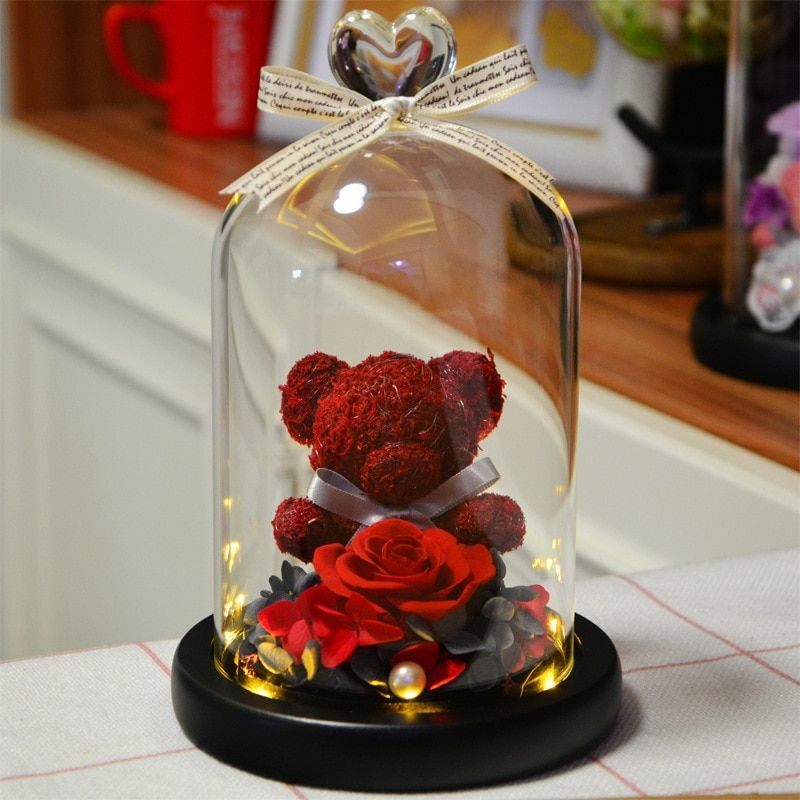 Eternal Rose Lovely Bear Wedding Mother Valentine Day Gifts For Women I Love You