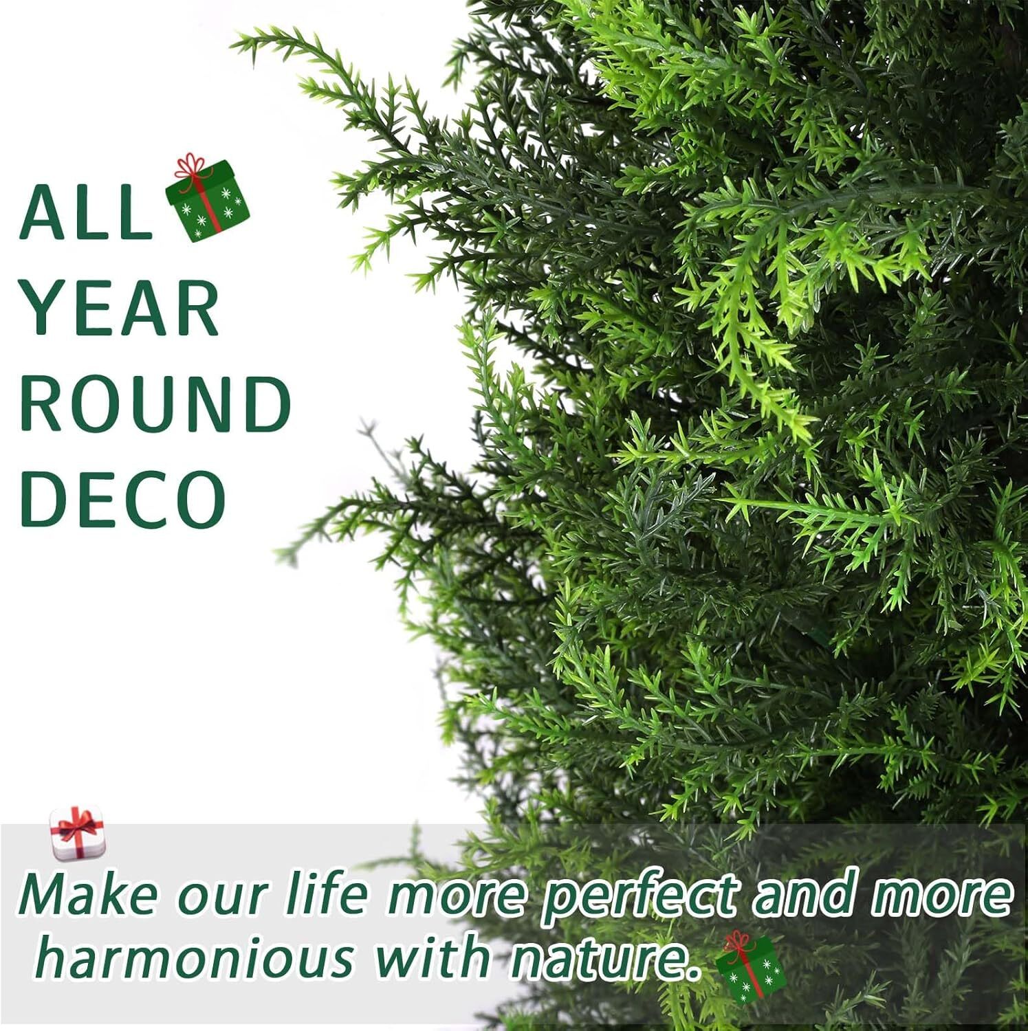 1 Pc Artificial Cedar Topiary Fake Cypress Trees Faux Cedar Potted Plants