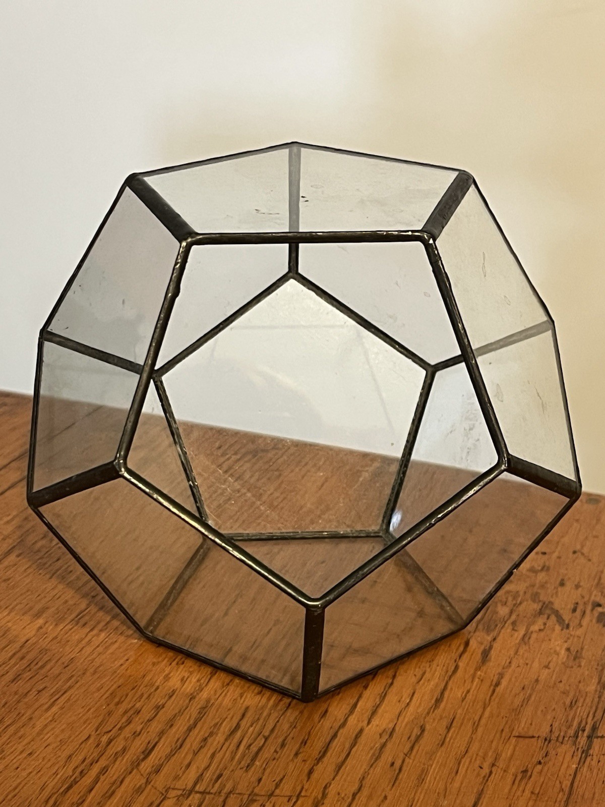 Modern Geometric Pentagon Glass & Metal Succulents Cactus Air Plants Terrarium