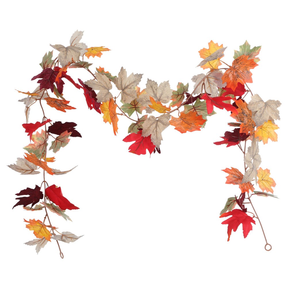 Simulated Green Plant Rattan Artificial Fall Maple Leaf Fake Leaves Autumn