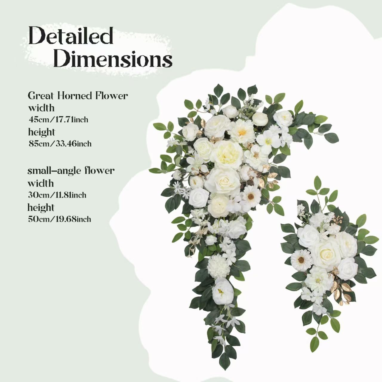 Elegant White Artificial Flower Arch Decor for Weddings – 2Pcs Set