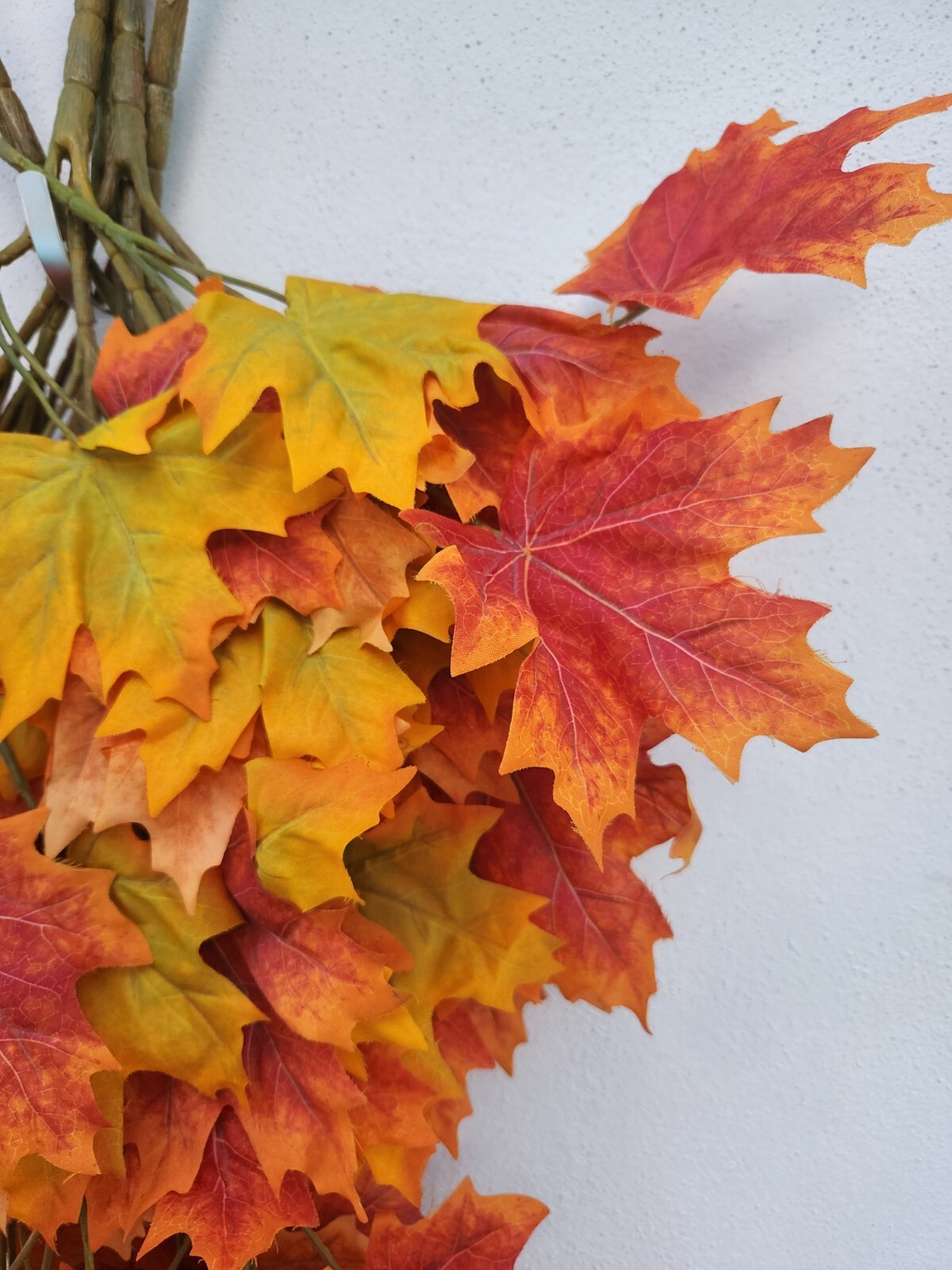 Artificial Fall Leaves Branch Fake Fall Leaves Stems Plants 6 Pieces
